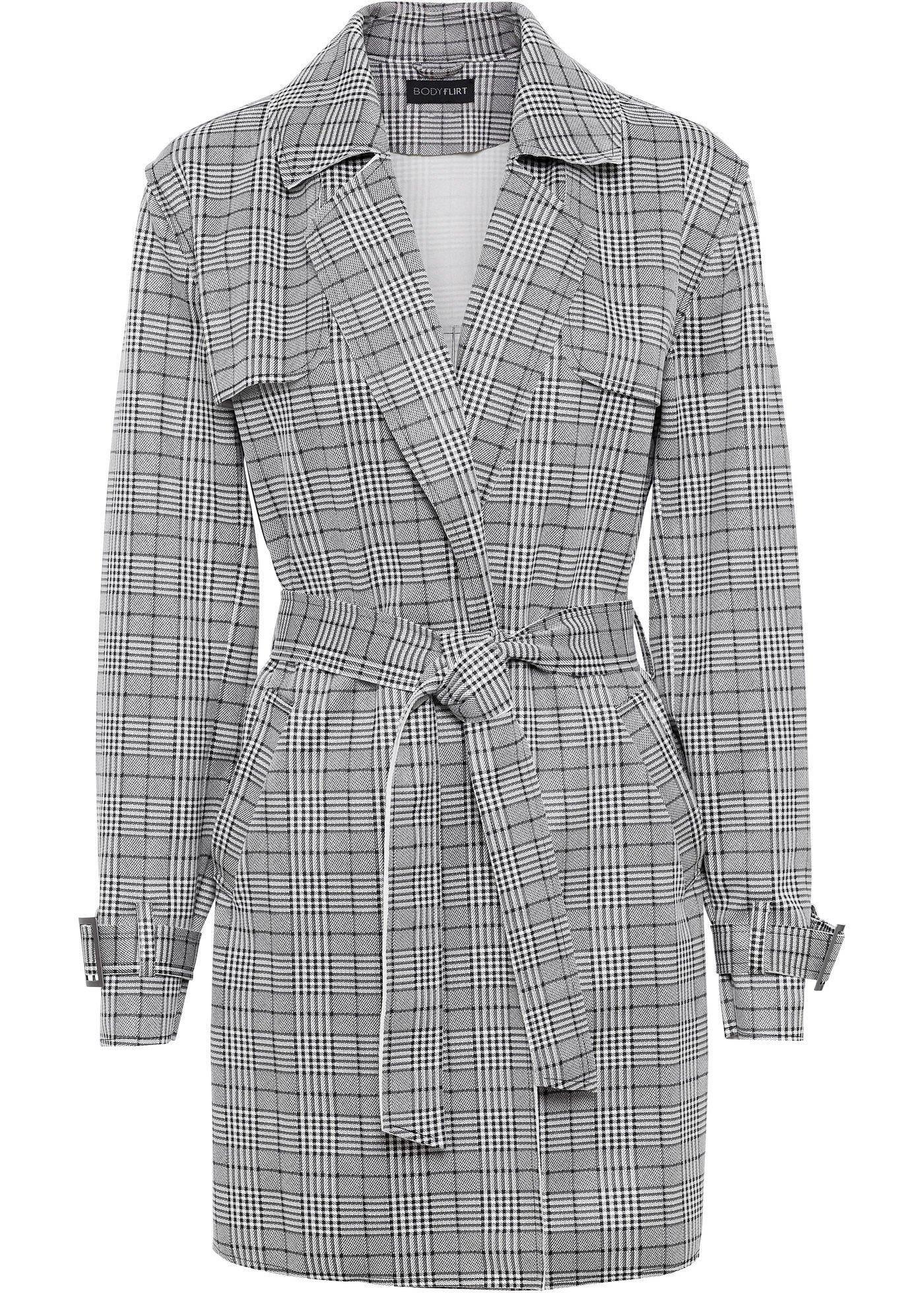 Trench-coat à carreaux Prince de Galles