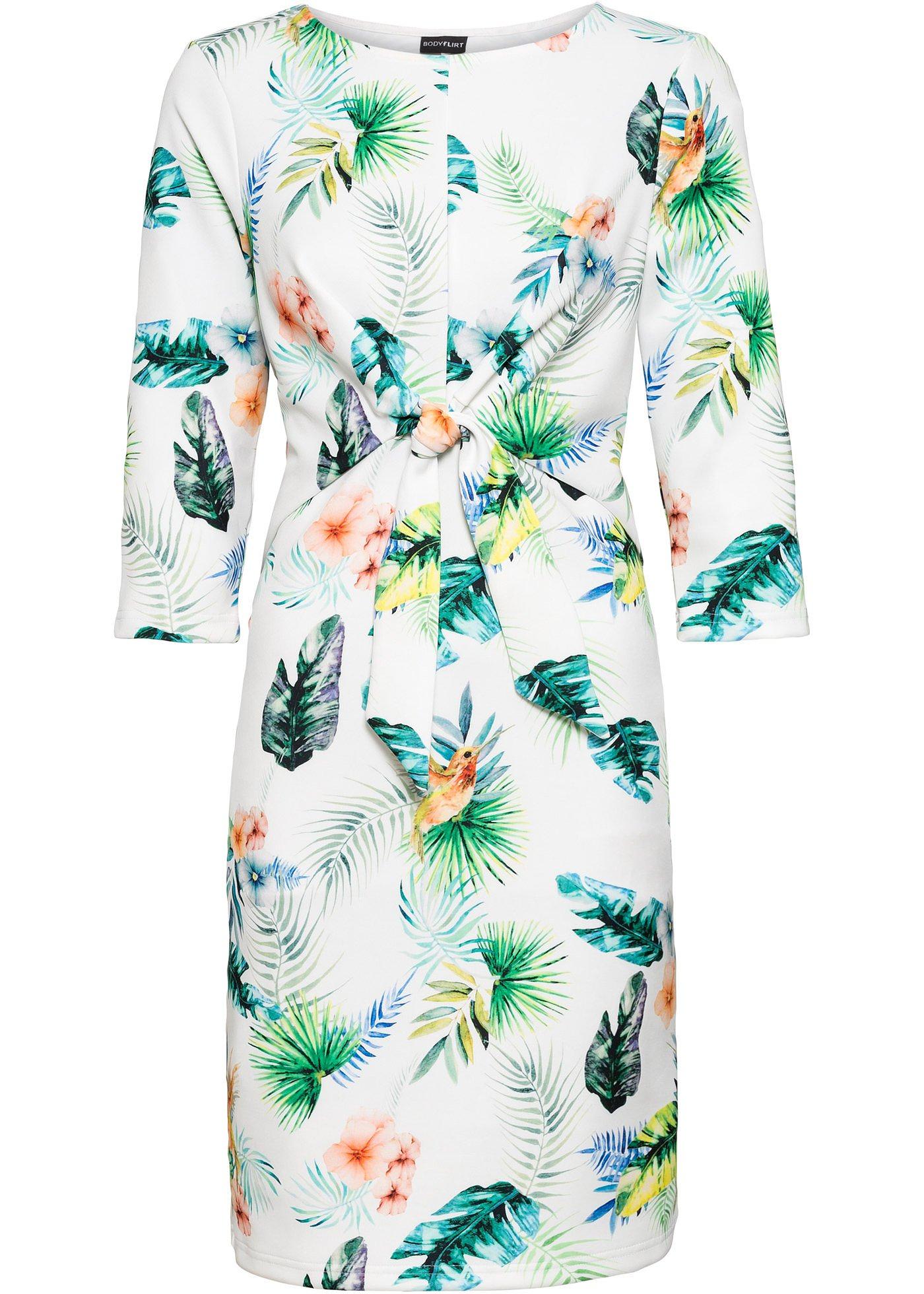 Robe en jersey, manches 3/4