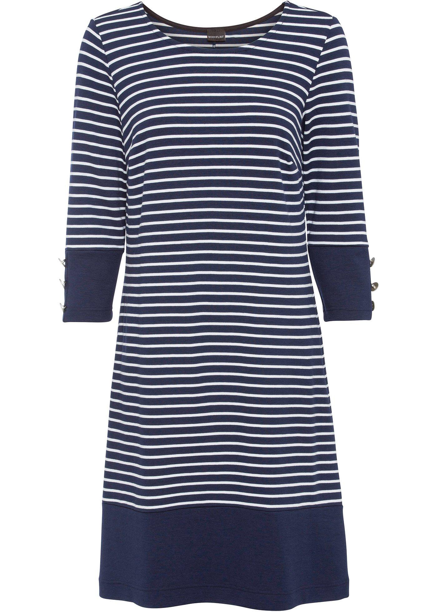 Robe en jersey à rayures