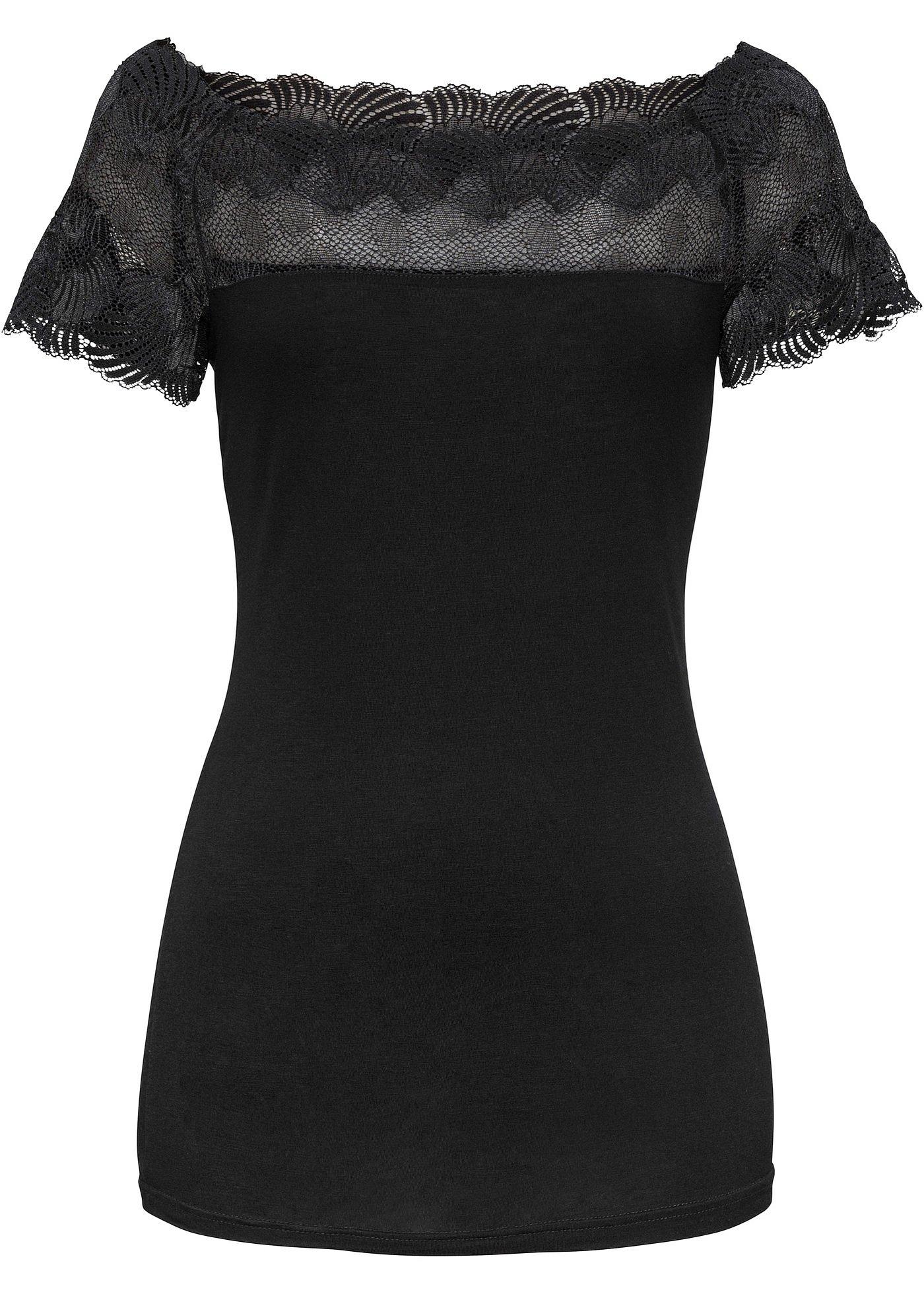 T-shirt Carmen à dentelle