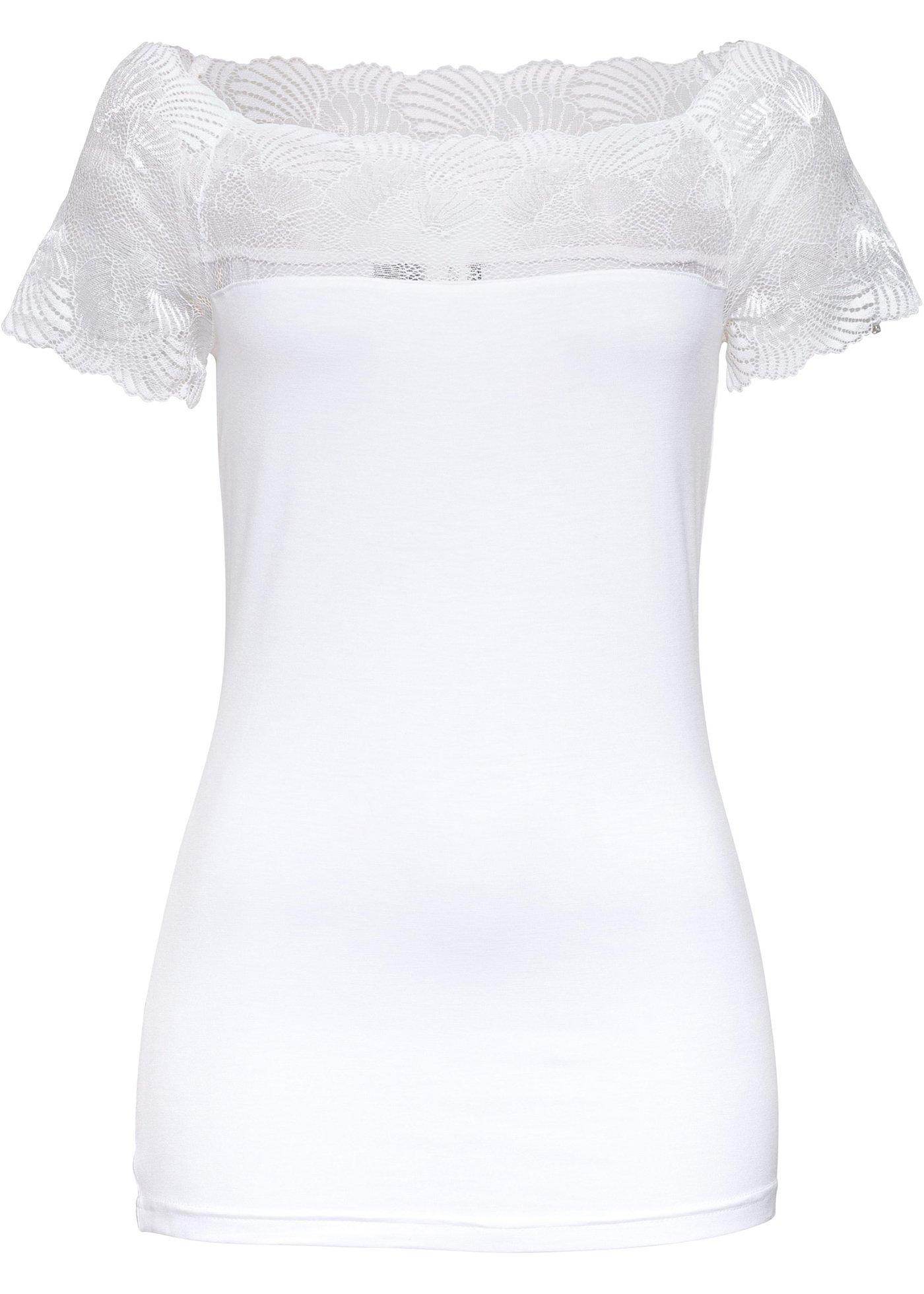 T-shirt Carmen à dentelle