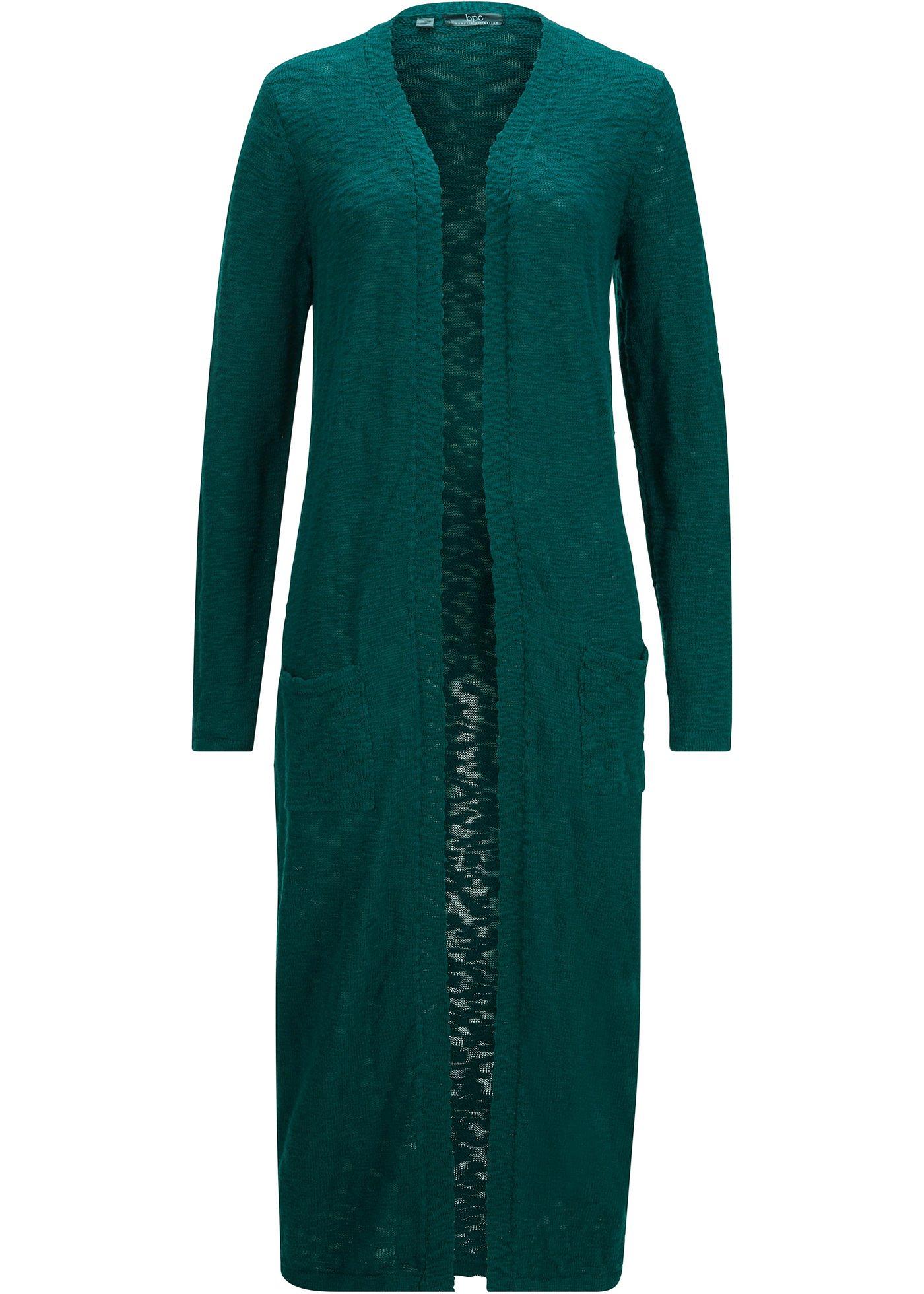 Manteau long en maille, manches longues