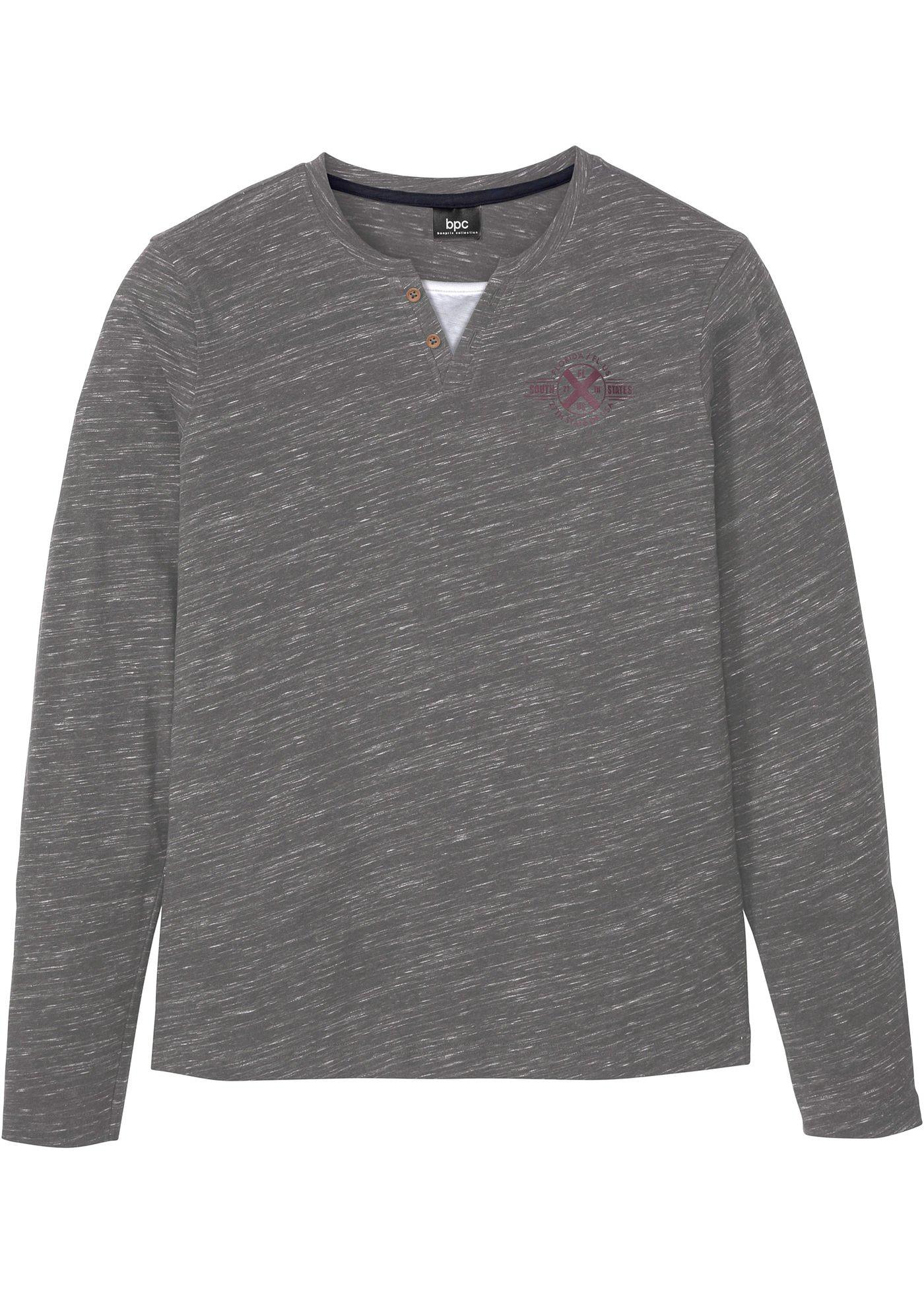 T-shirt col Henley manches longues
