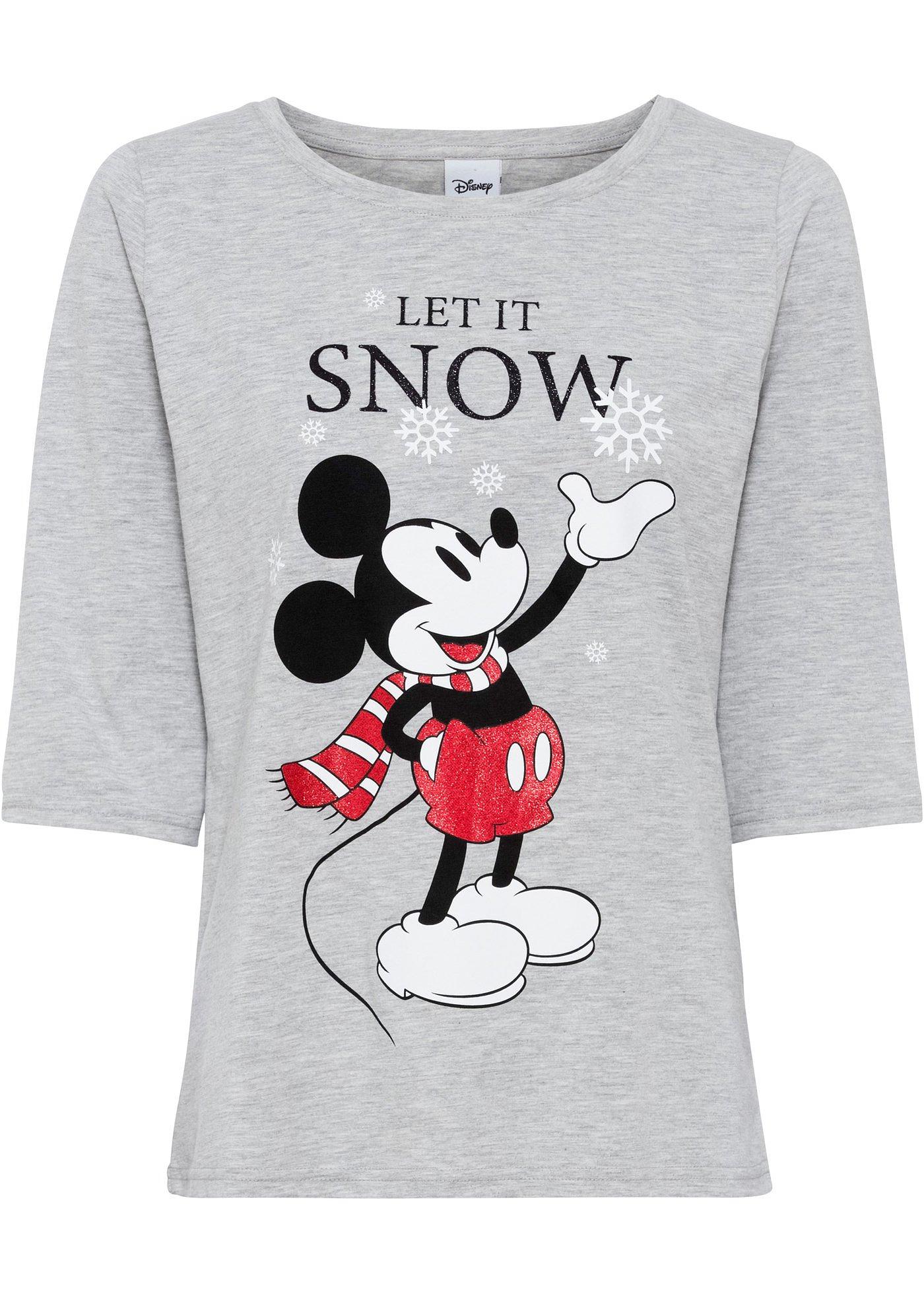 T-shirt manches 3/4 à imprimé Mickey Mouse