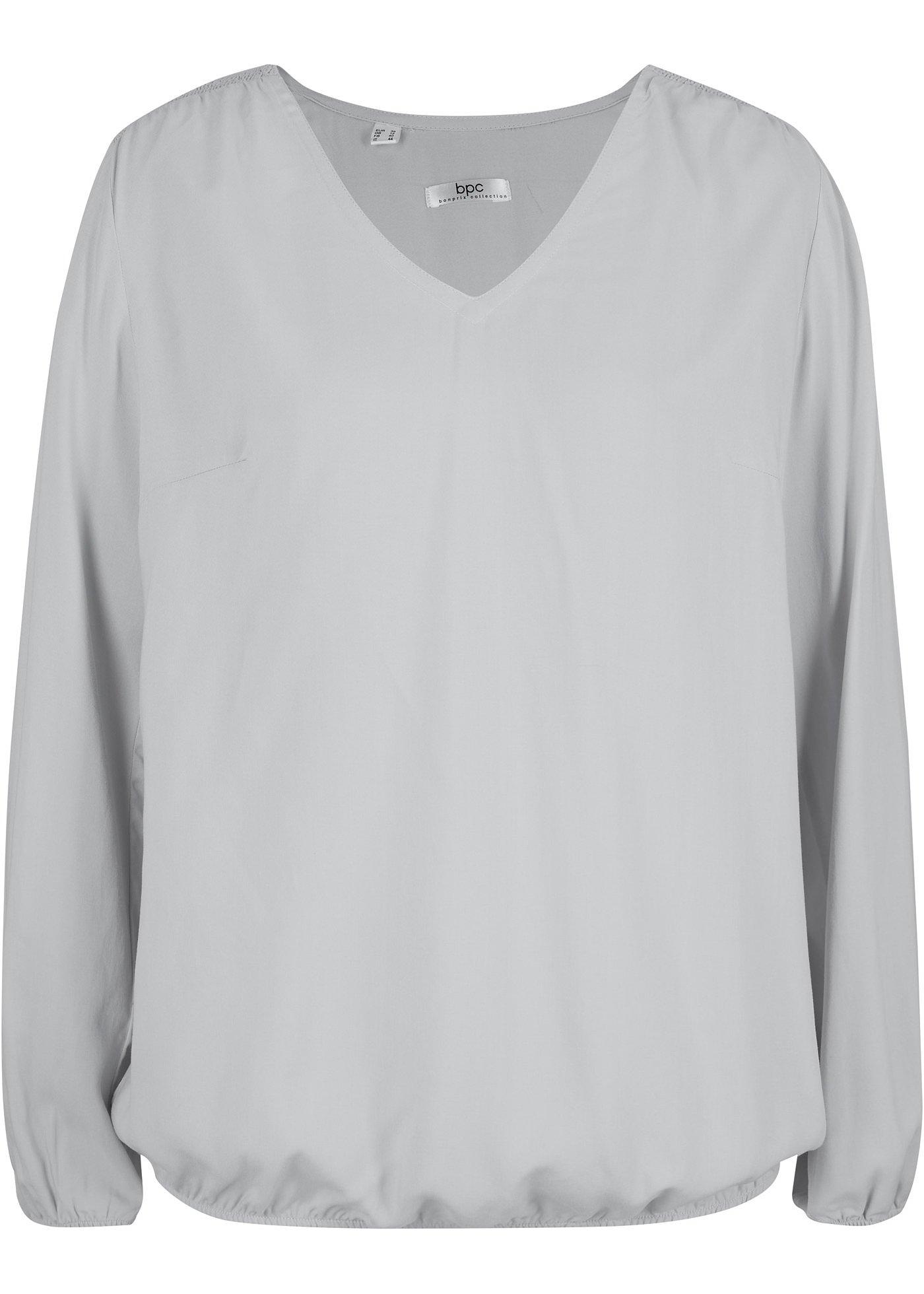 Blouse ample en viscose à col V, manches longues