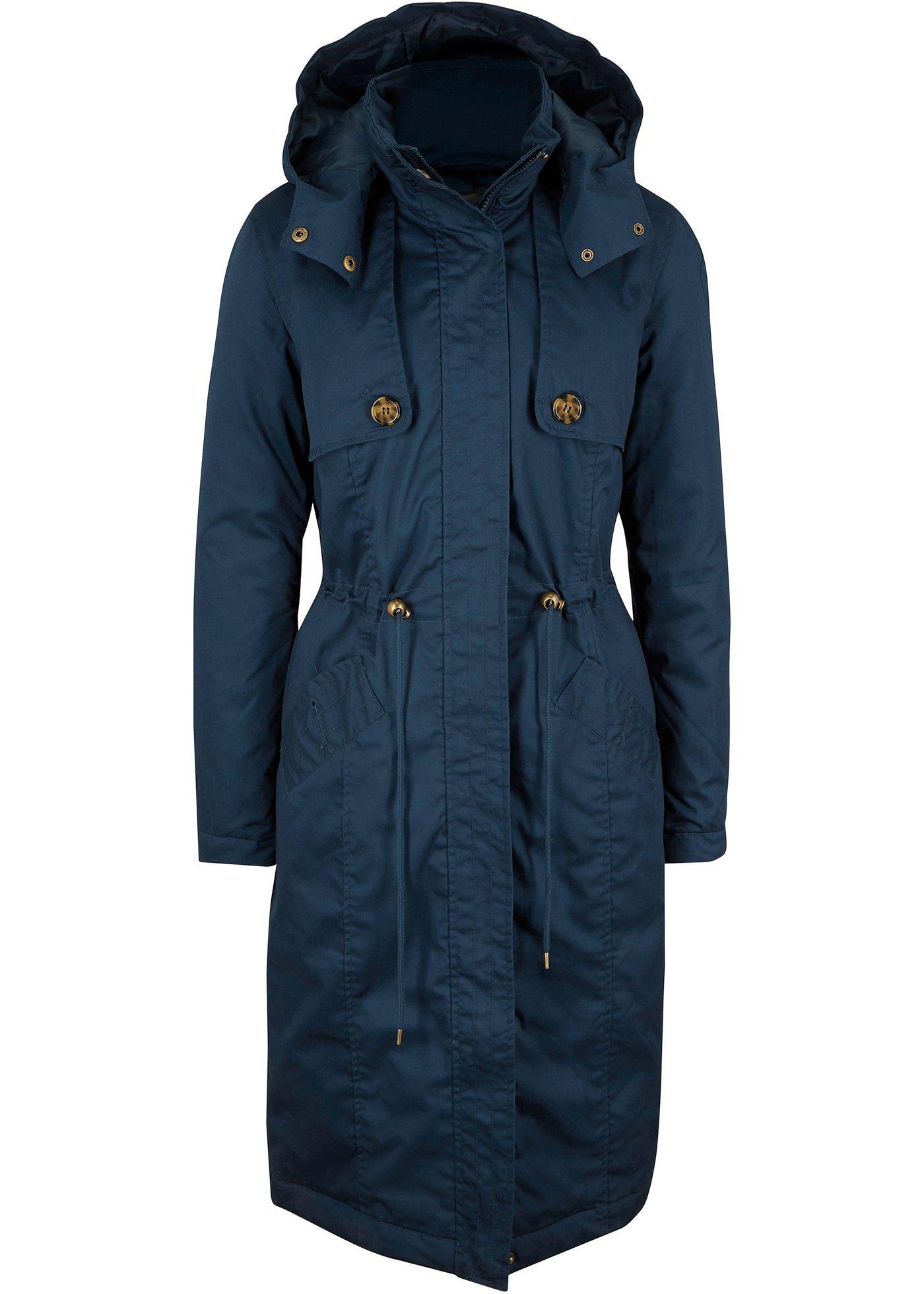 Trench-coat à capuche, cintré, légèrement doublé