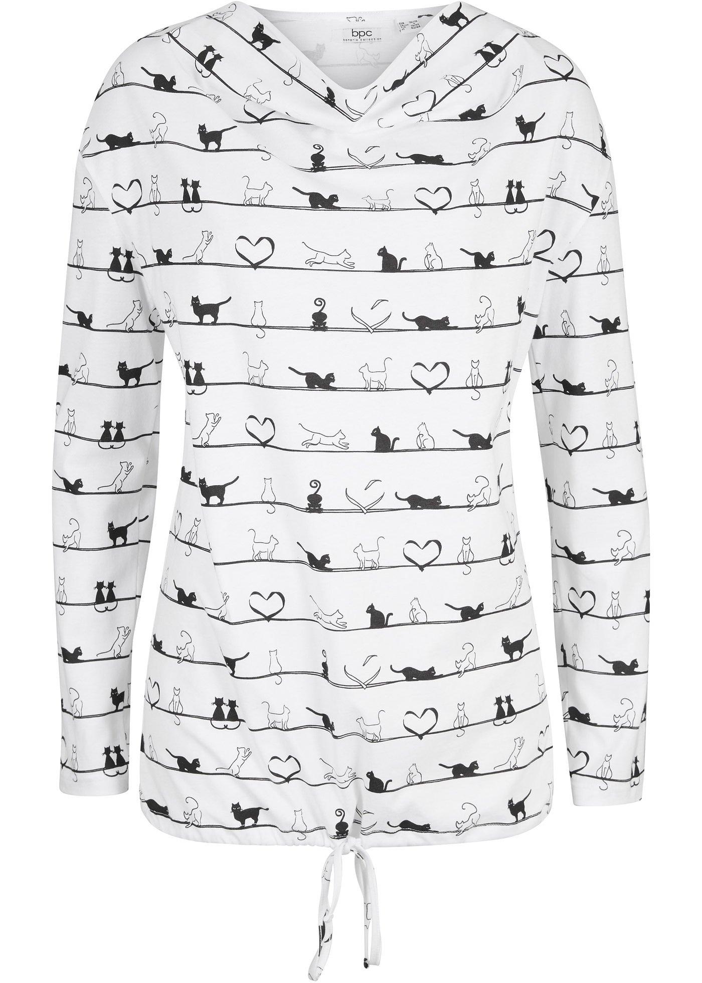 T-shirt coton à col bénitier et lien à nouer à la base