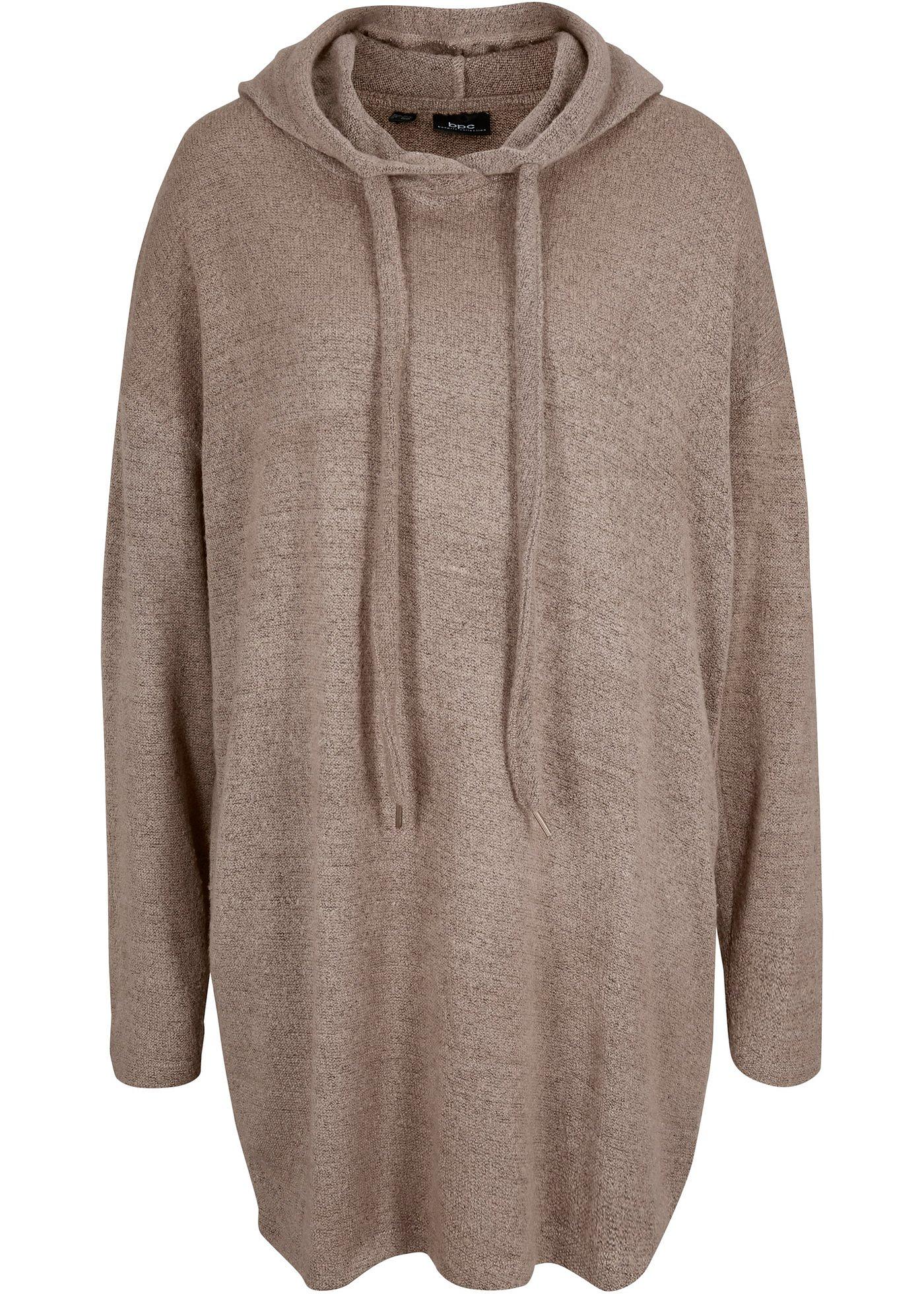 Pull long douillet à capuche