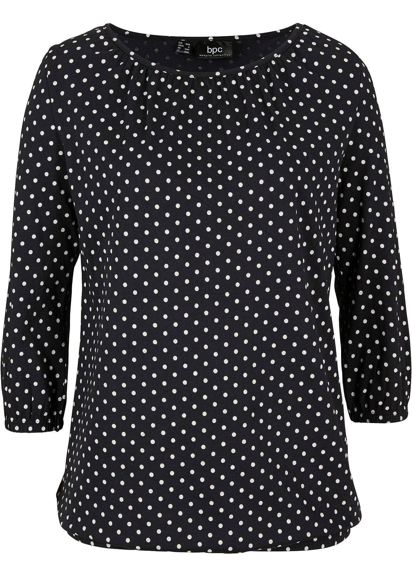 T-shirt encolure bateau à manches 3/4