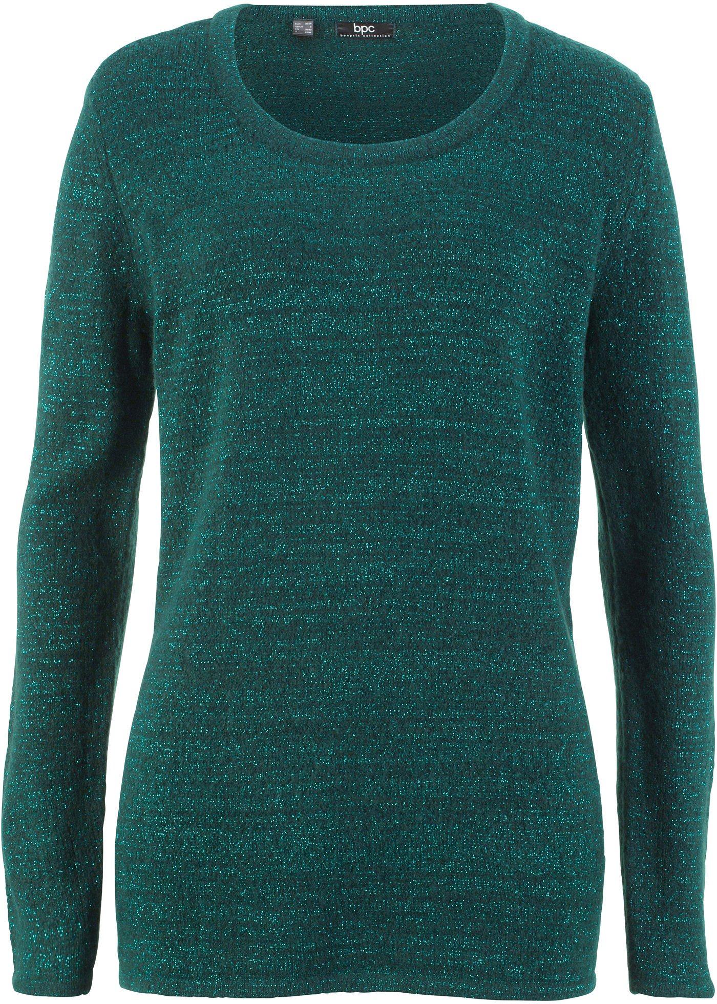 Pull à manches longues avec fil métallisé