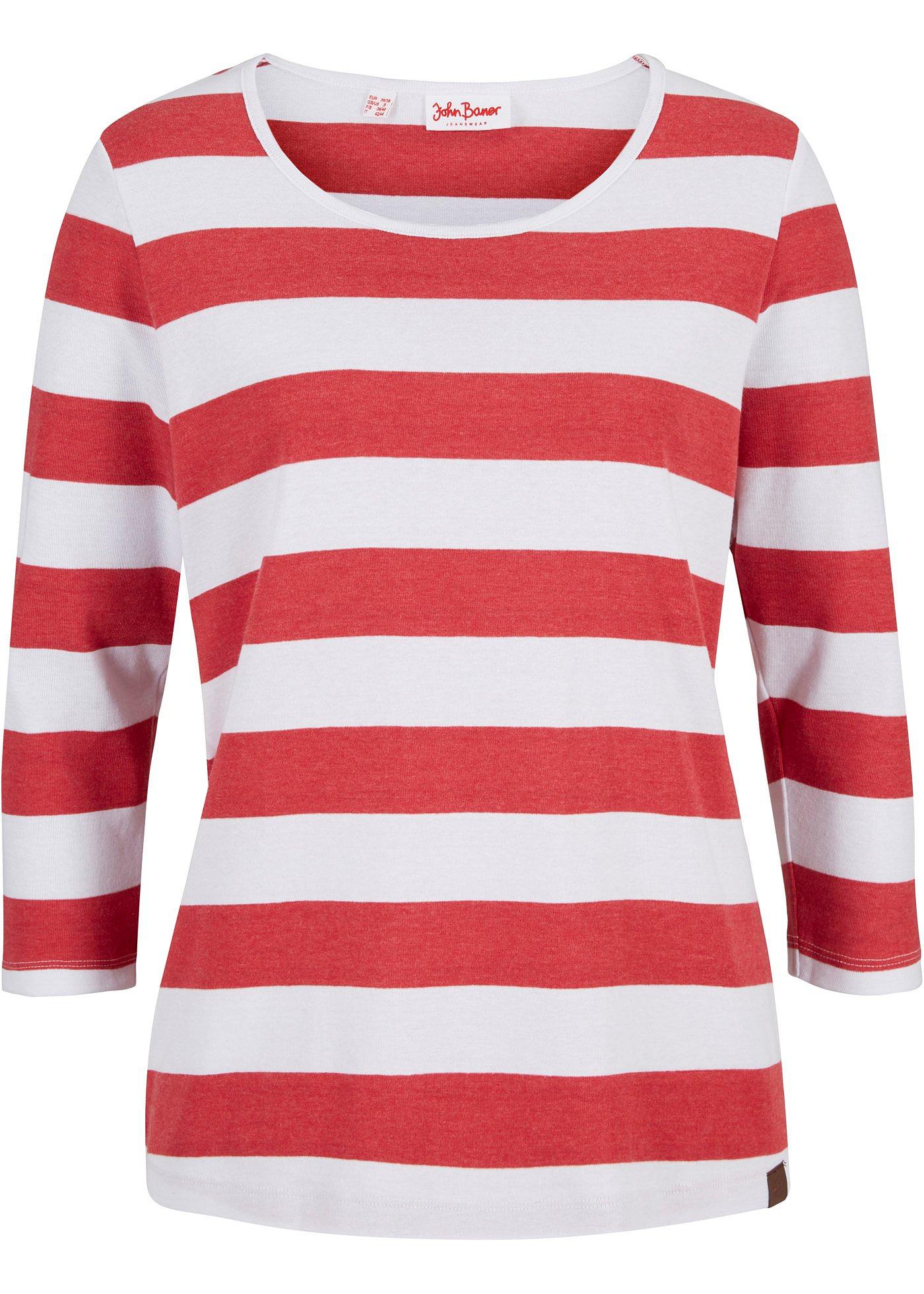 T-shirt manches 3/4 à rayures