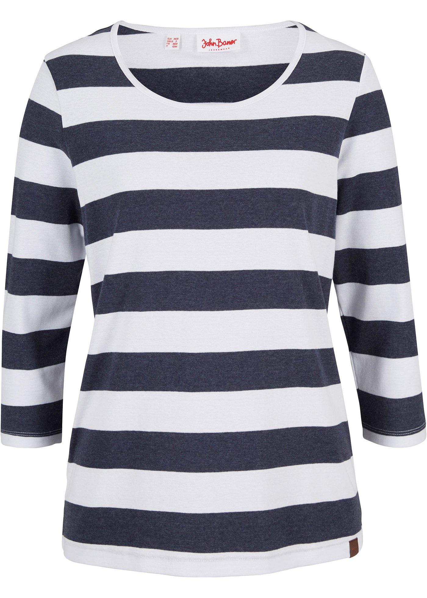 T-shirt manches 3/4 à rayures