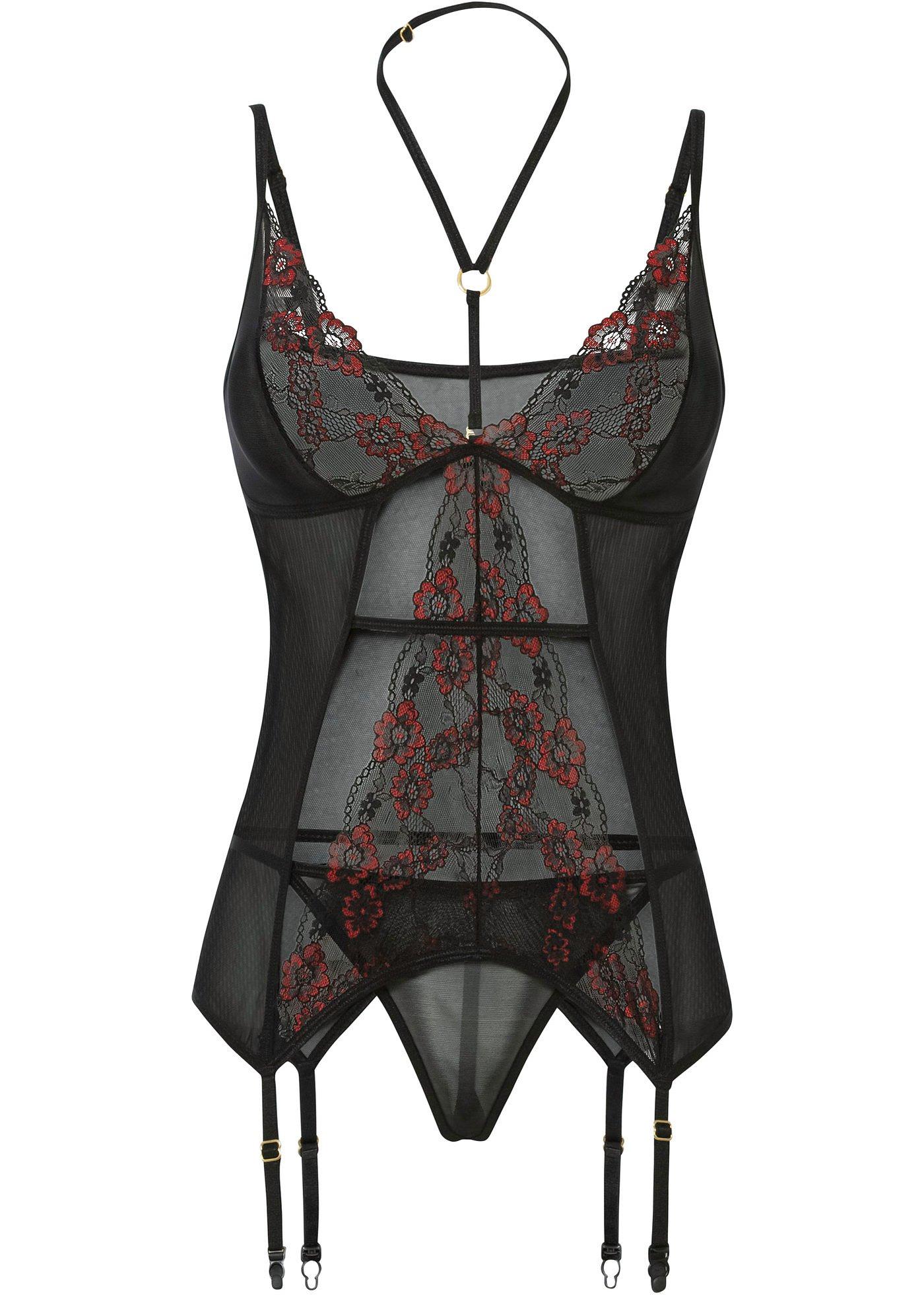 Top porte-jarretelles et string (Ens. 2 pces.)