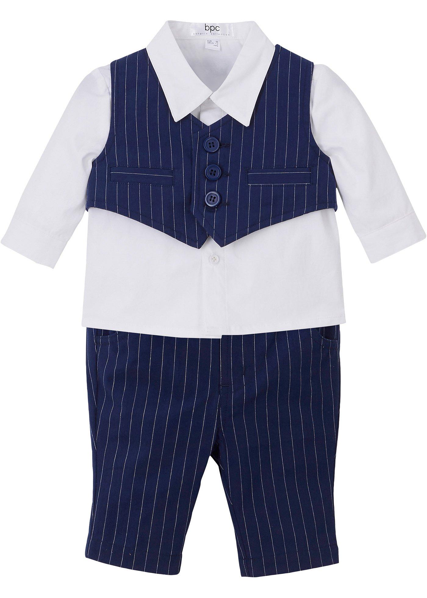 Chemise, gilet sans manches, pantalon bébé (Ens. 3 pces.)