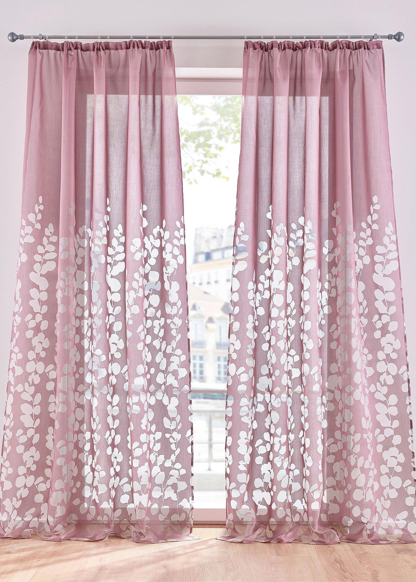 Voilage en dévoré avec feuilles (1 pce.)