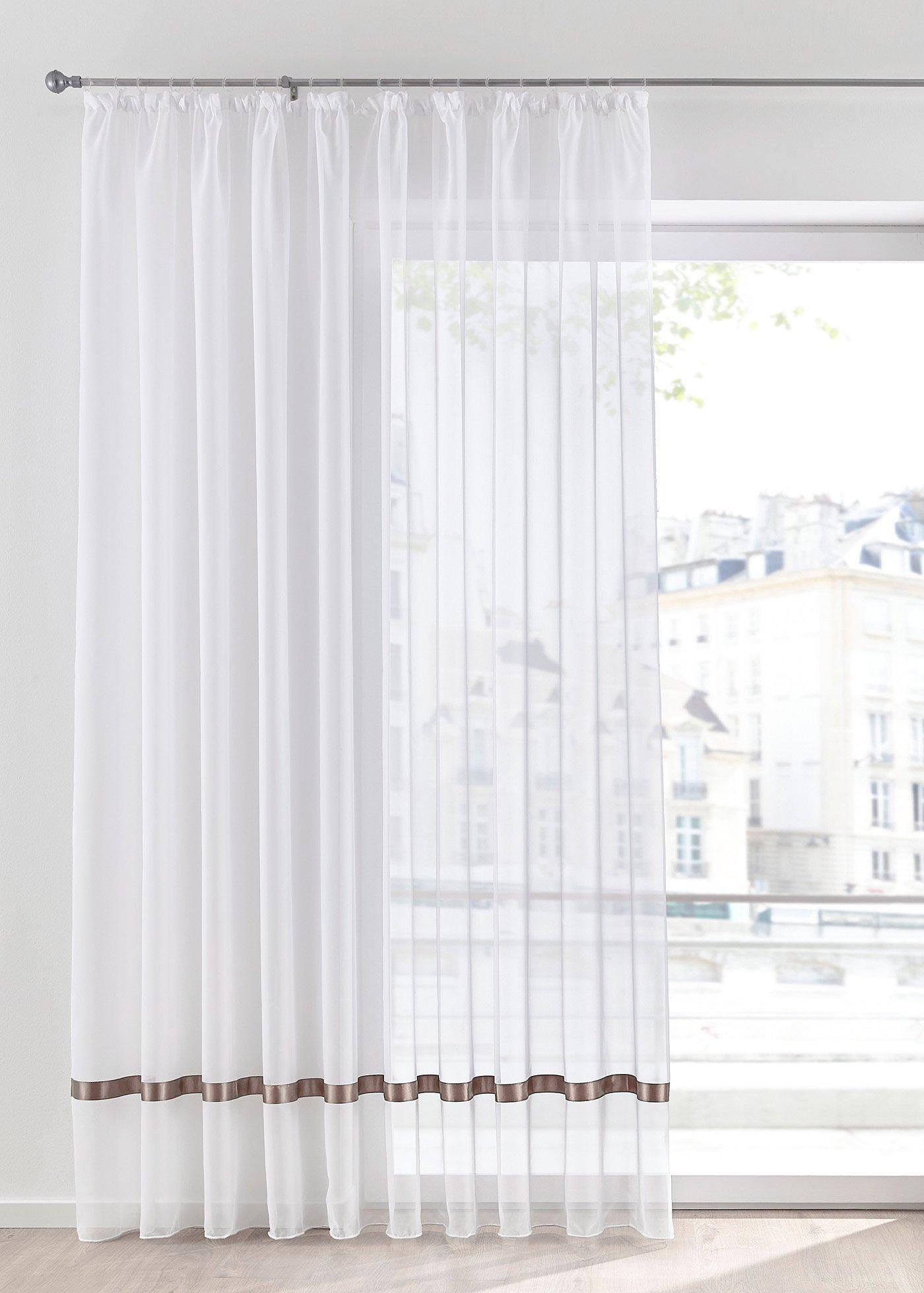 Voilage avec ruban satin (1 pce.)