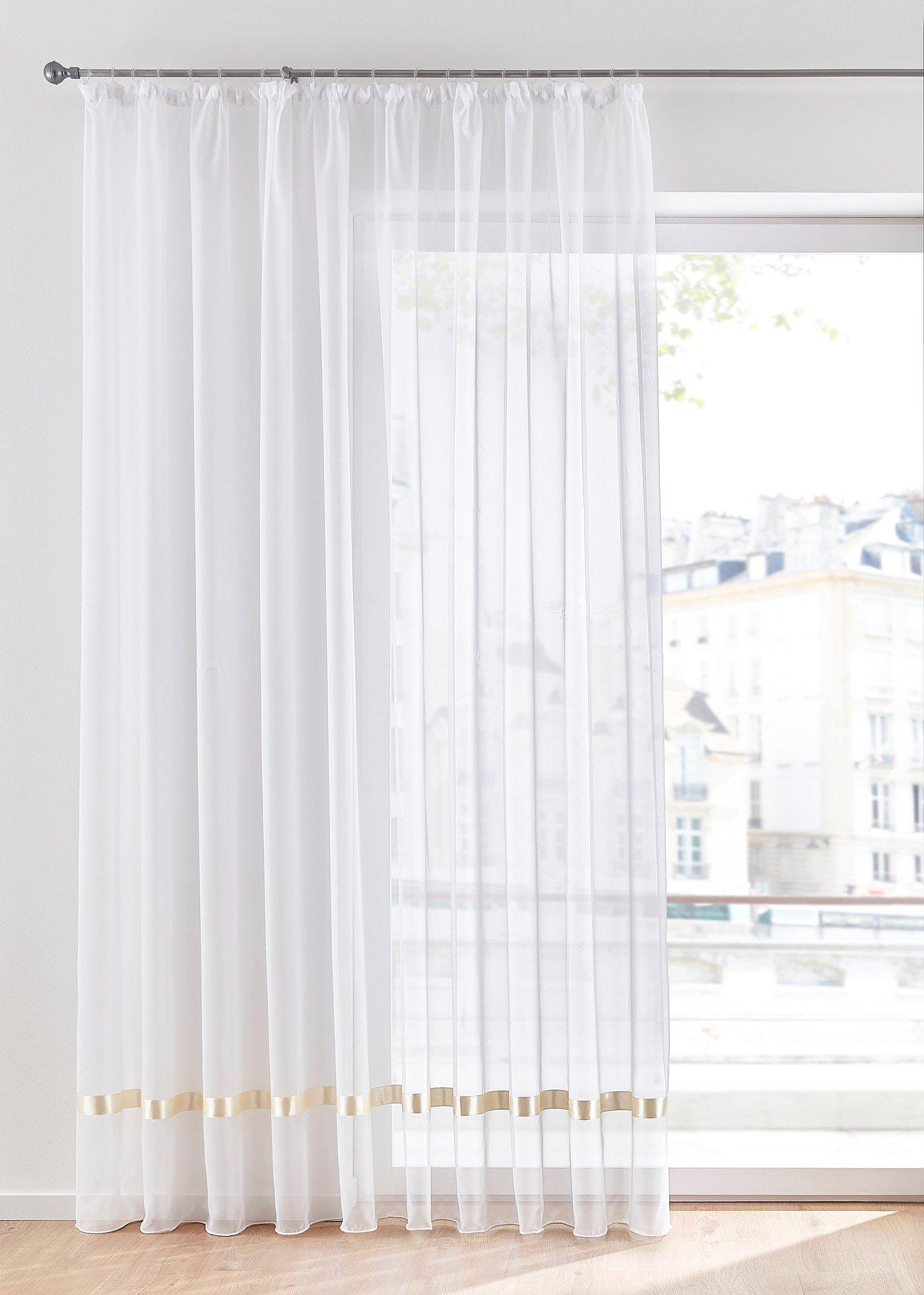 Voilage avec ruban satin (1 pce.)