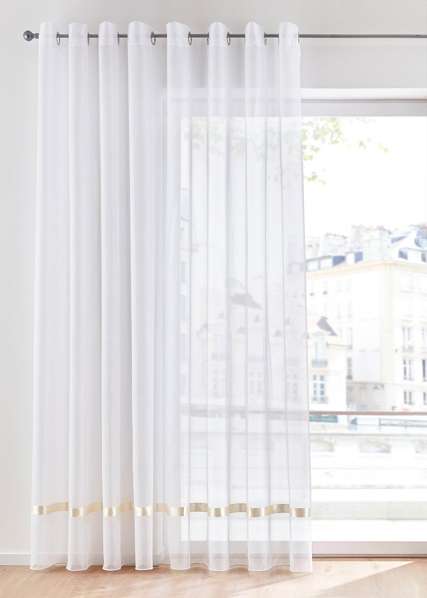 Voilage avec ruban satin (1 pce.)