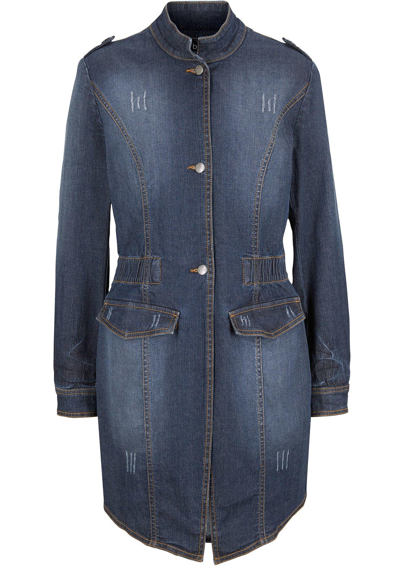 Blazer long en jean avec détails fronces