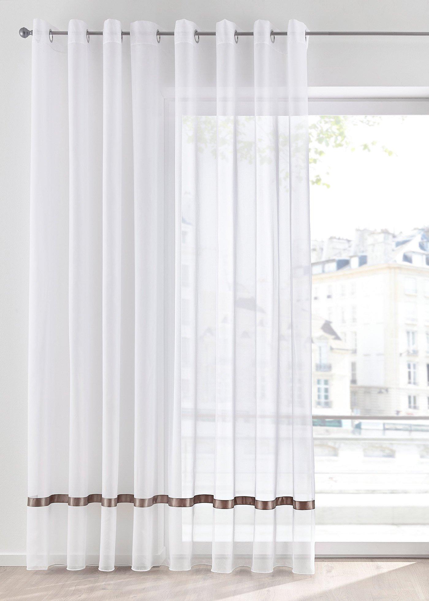 Voilage avec ruban satin (1 pce.)