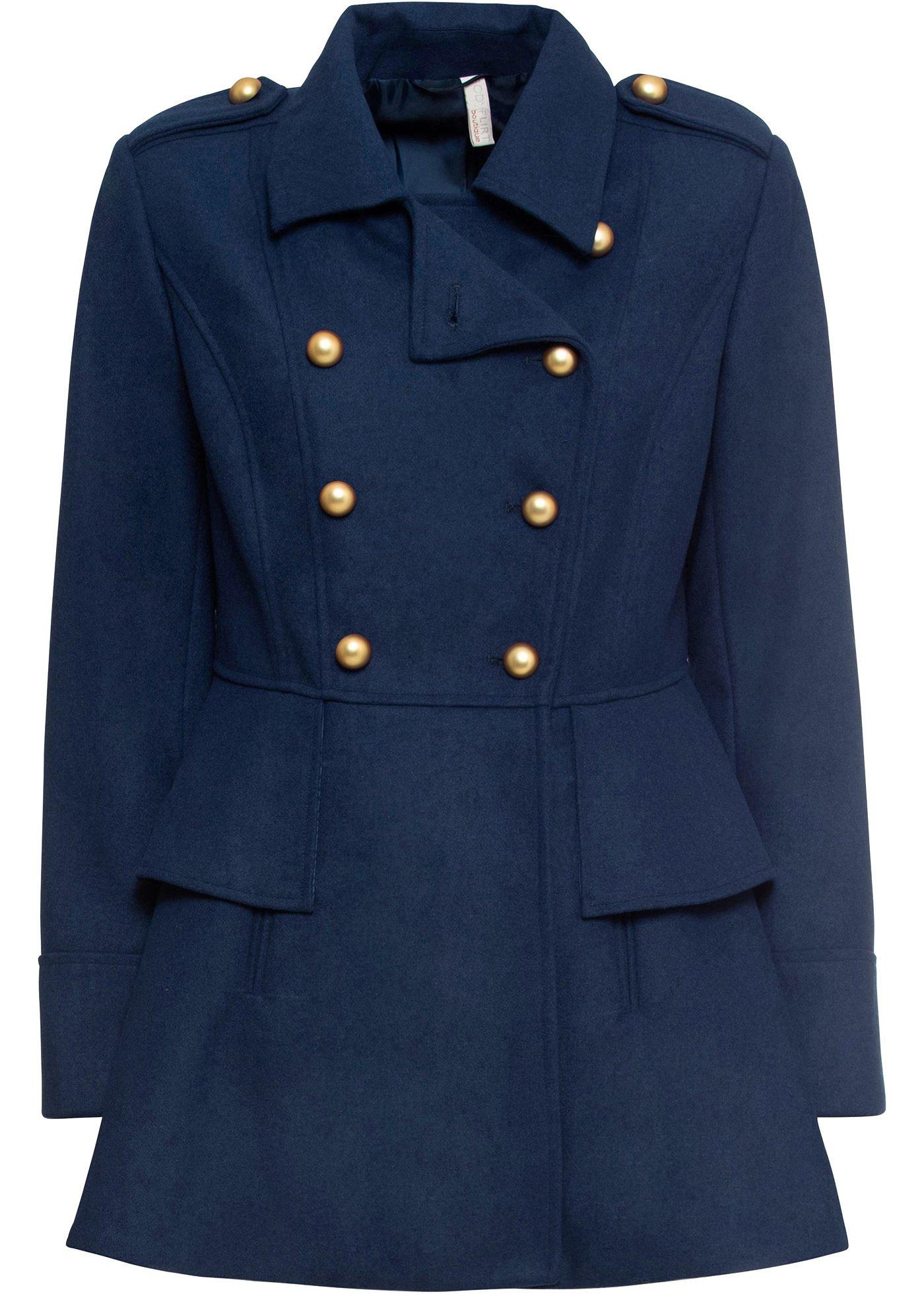 Manteau court militaire à teneur en laine