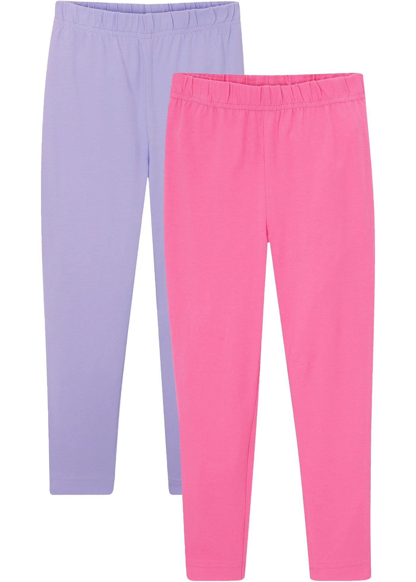 Lot de 2 leggings fille avec coton bio