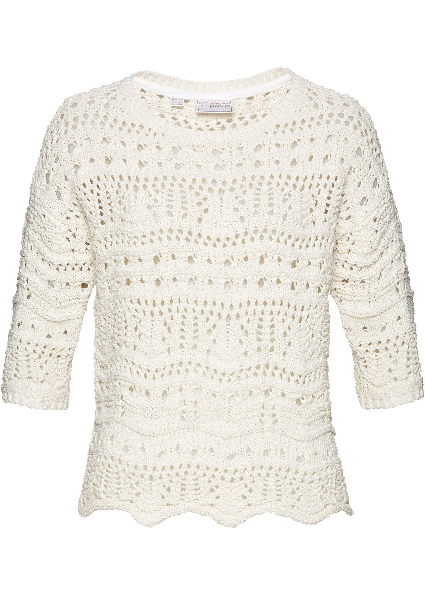 Pull ajouré avec polyester recyclé