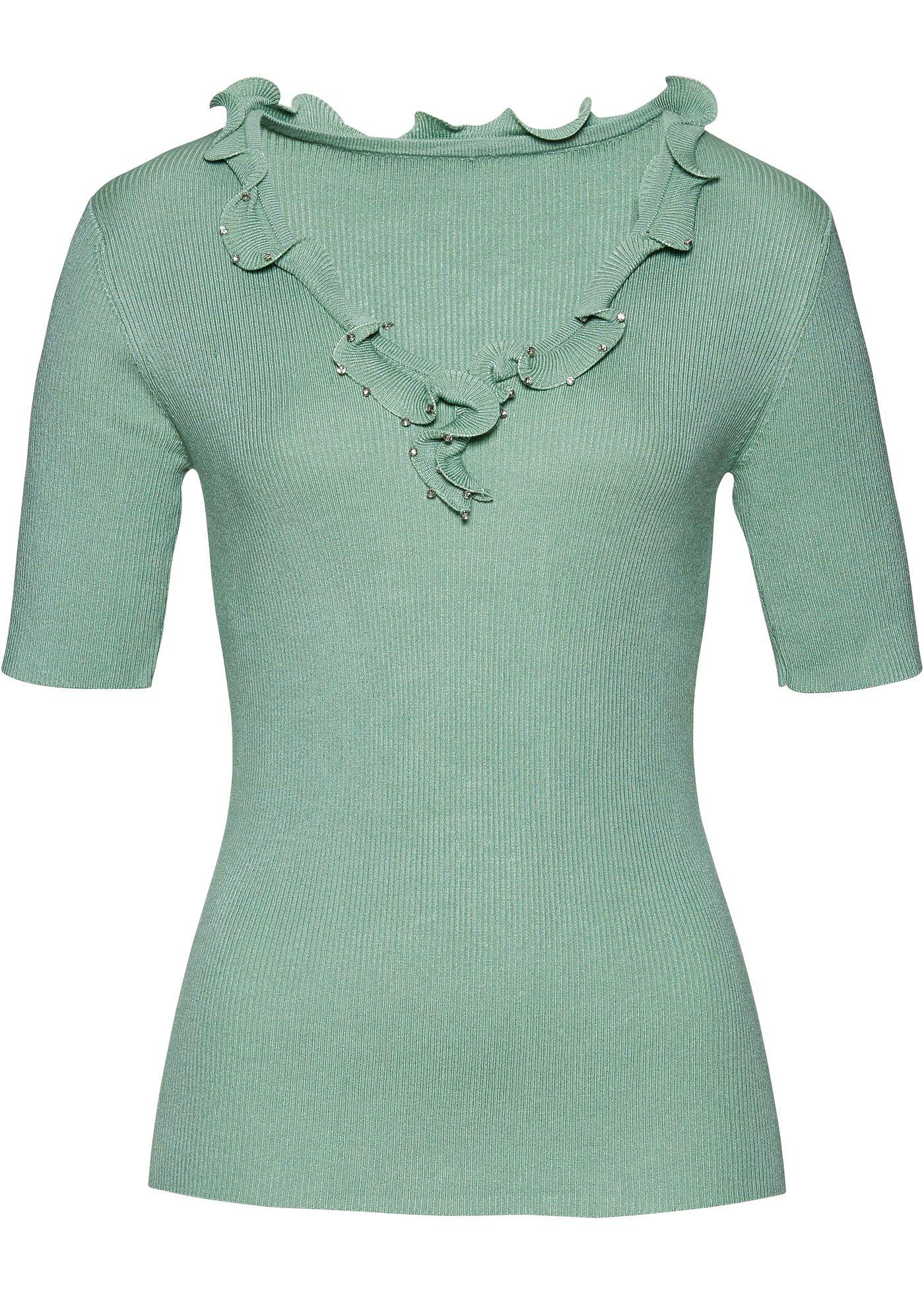 Pull avec viscose durable et ruchés à strass