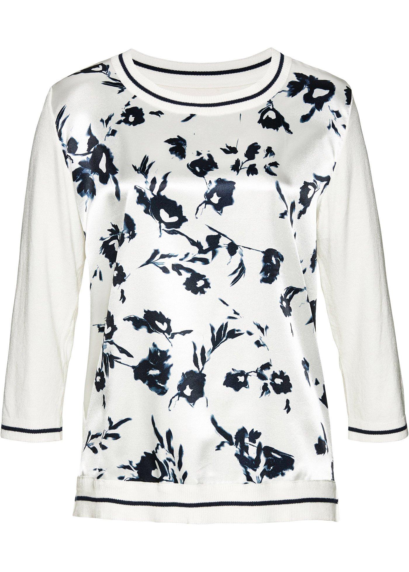 Pull avec viscose durable et empiècement tissé