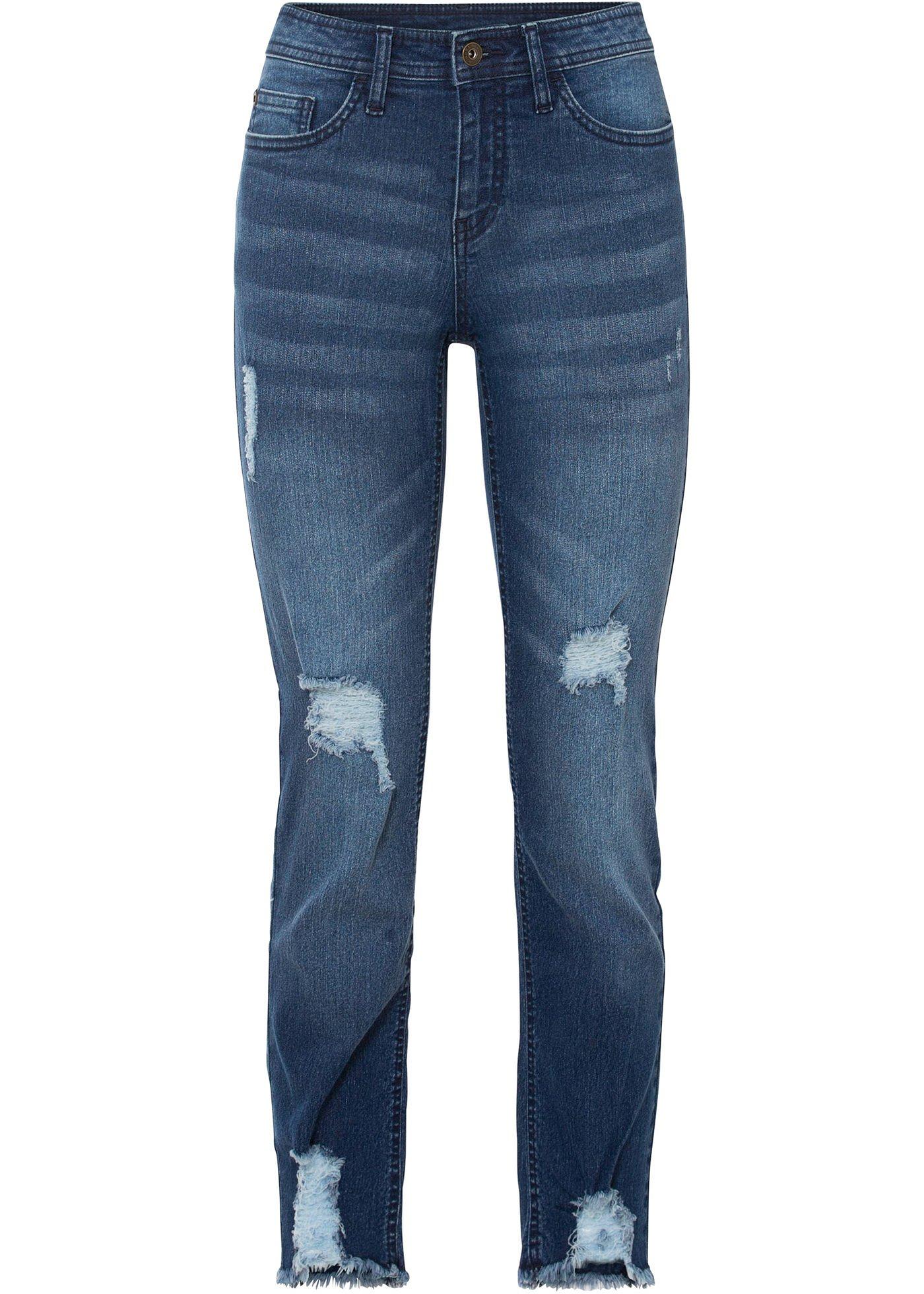 Jean cropped avec effets destroy