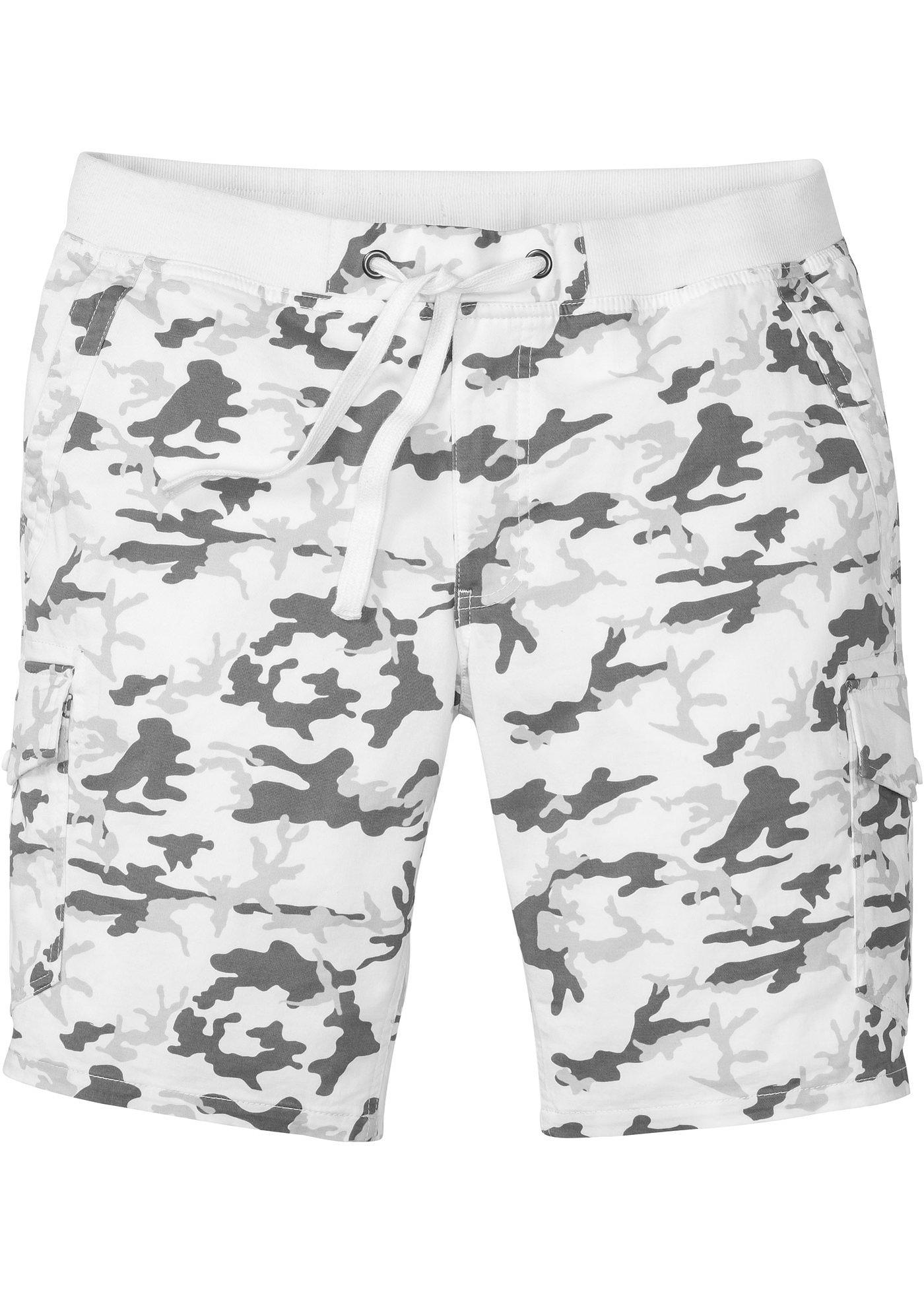 Bermuda cargo avec taille côtelée, Loose Fit