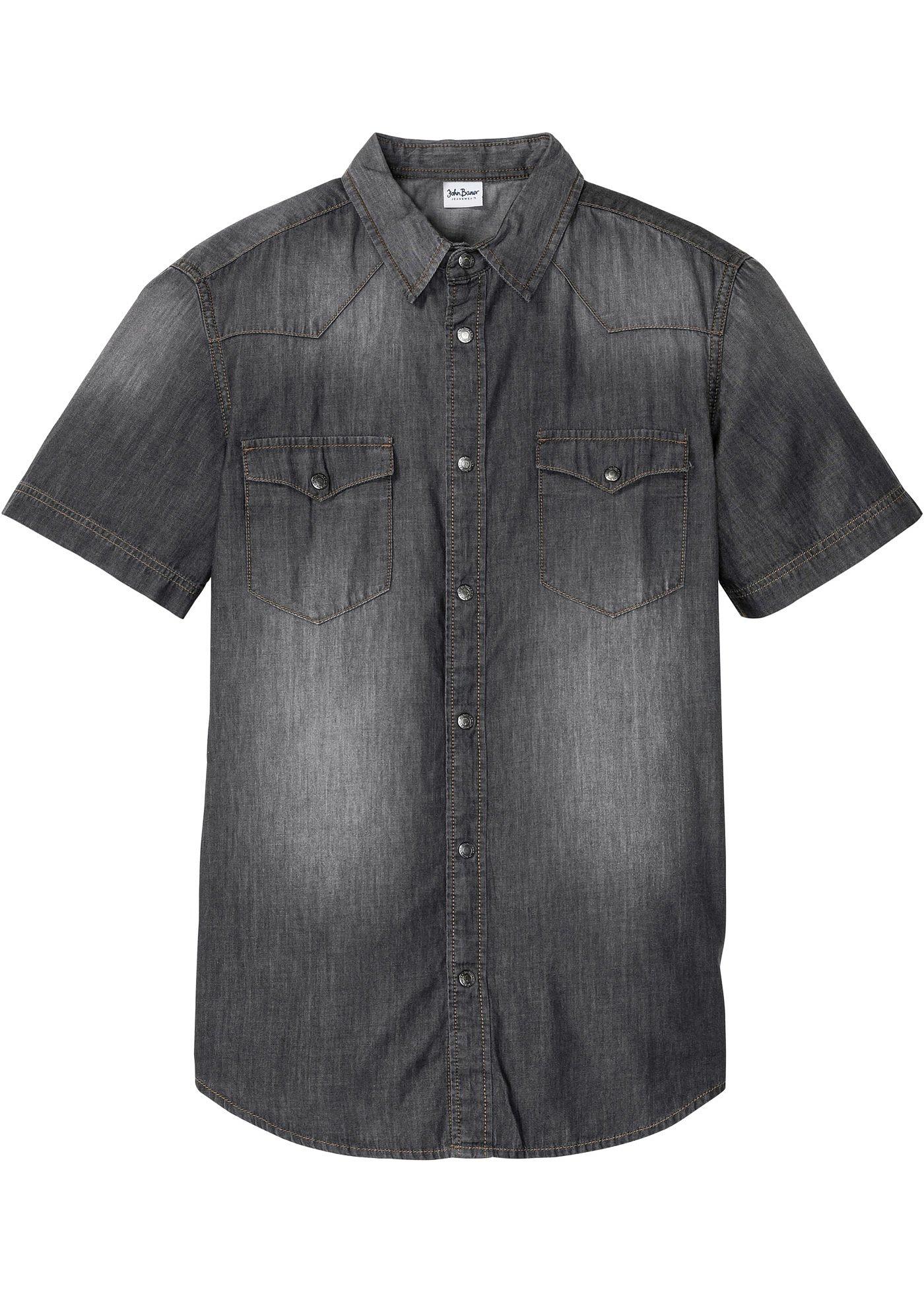 Chemise manches courtes en jean, Slim Fit