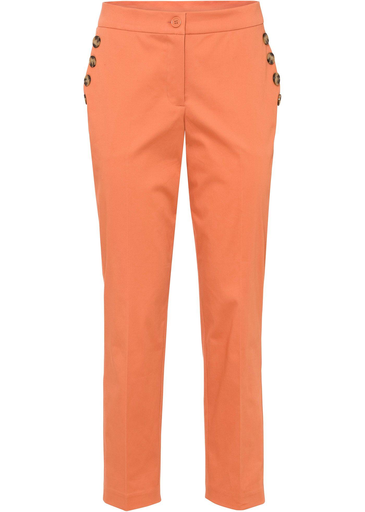 Pantalon extensible élégant avec boutons décoratifs