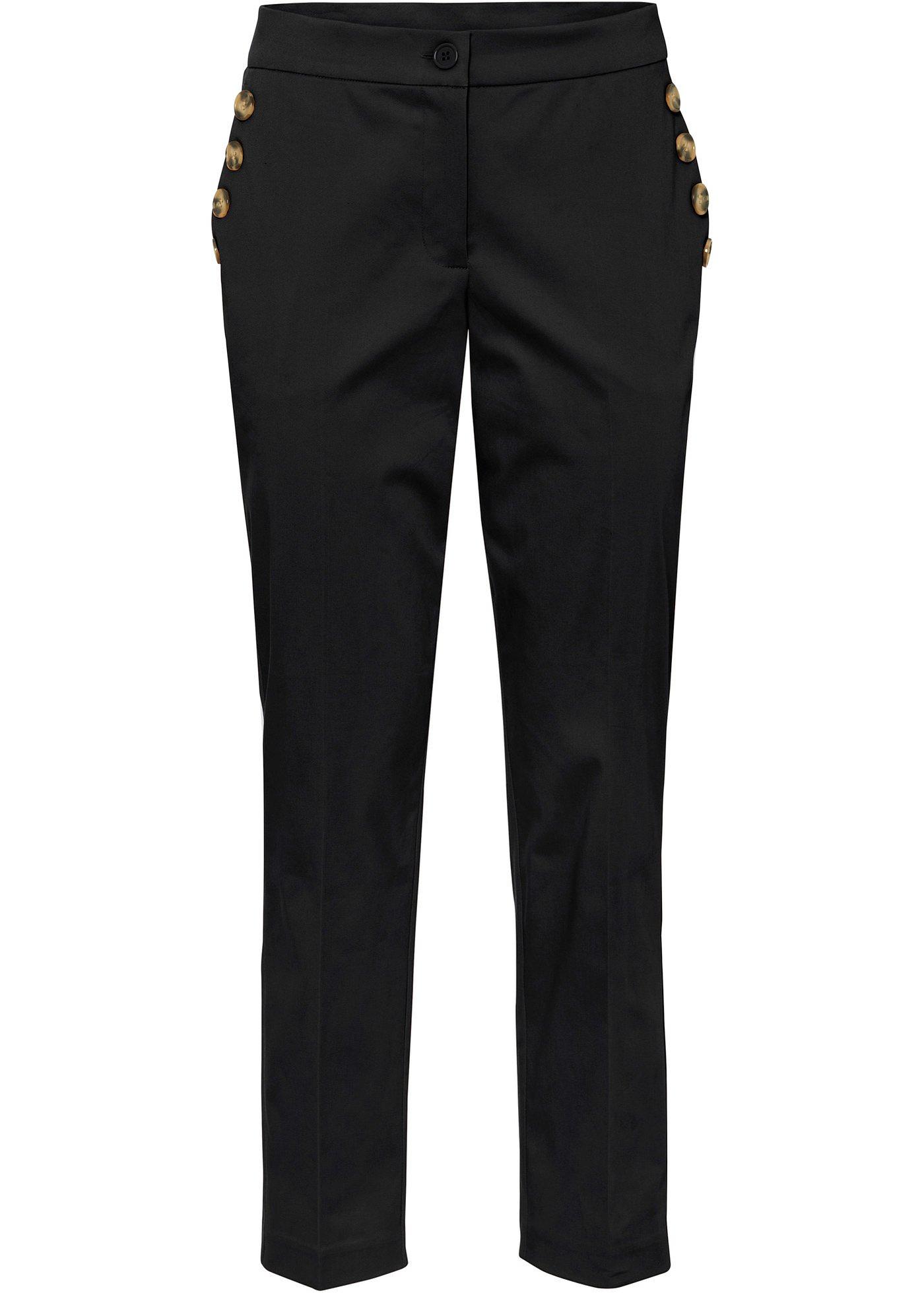 Pantalon extensible élégant avec boutons décoratifs