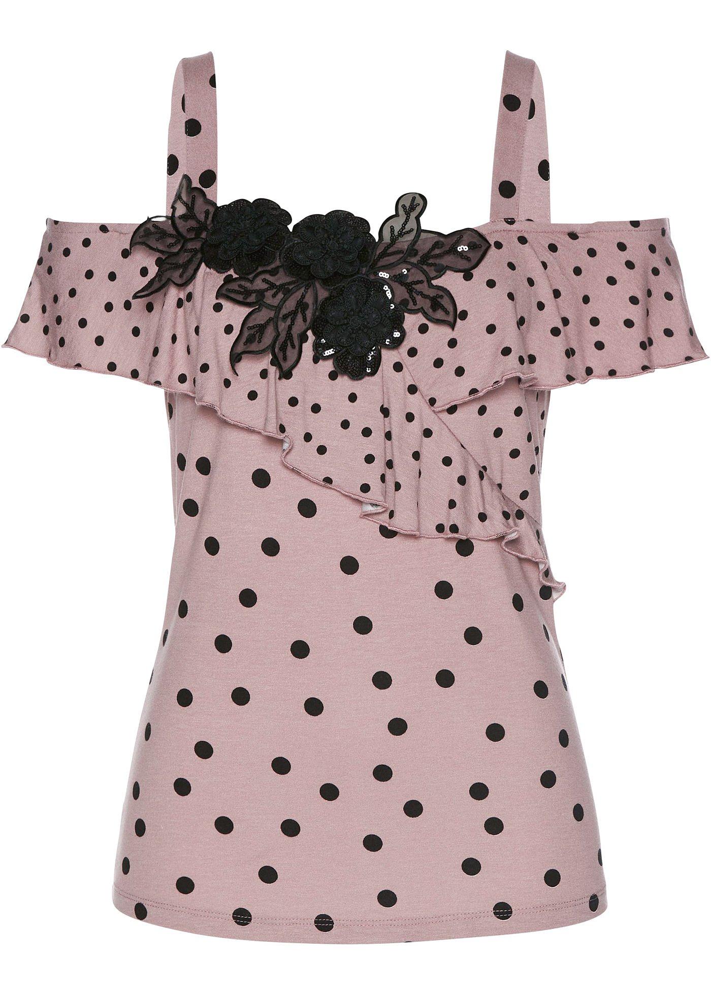 T-shirt à épaules dénudées en LENZING™ ECOVERO™ avec application