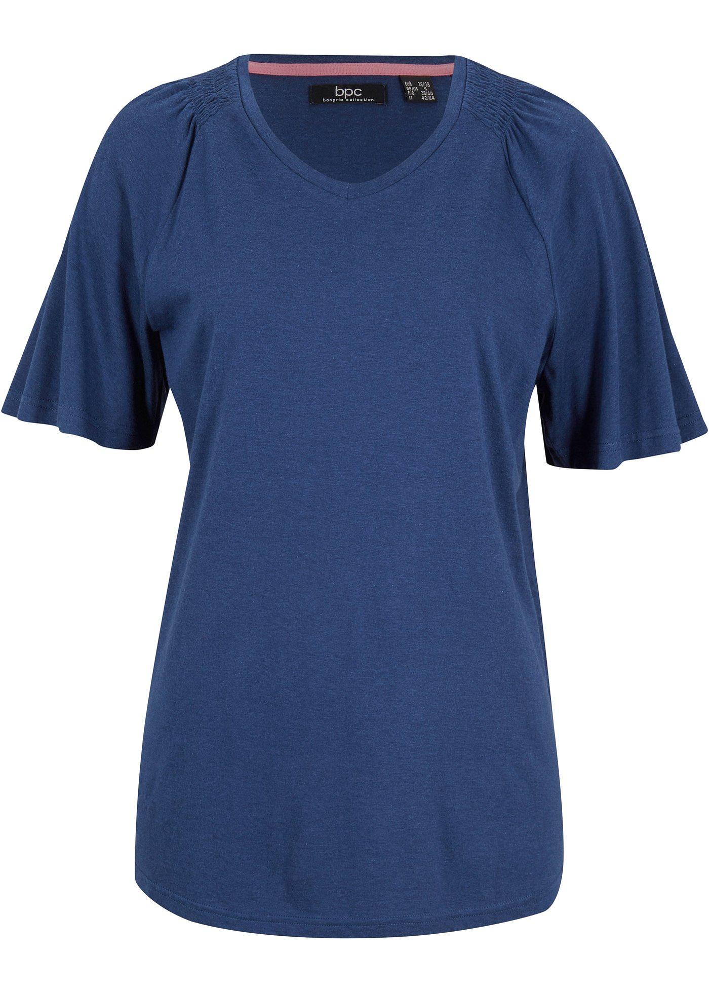 T-shirt à manches papillon et col V