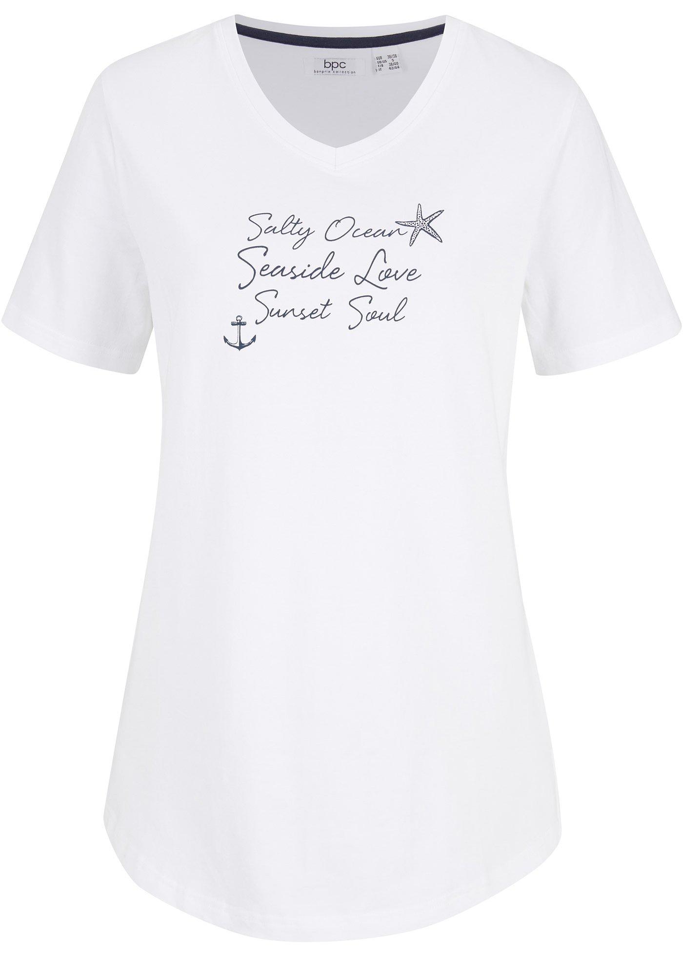 T-shirt coton avec imprimé marin