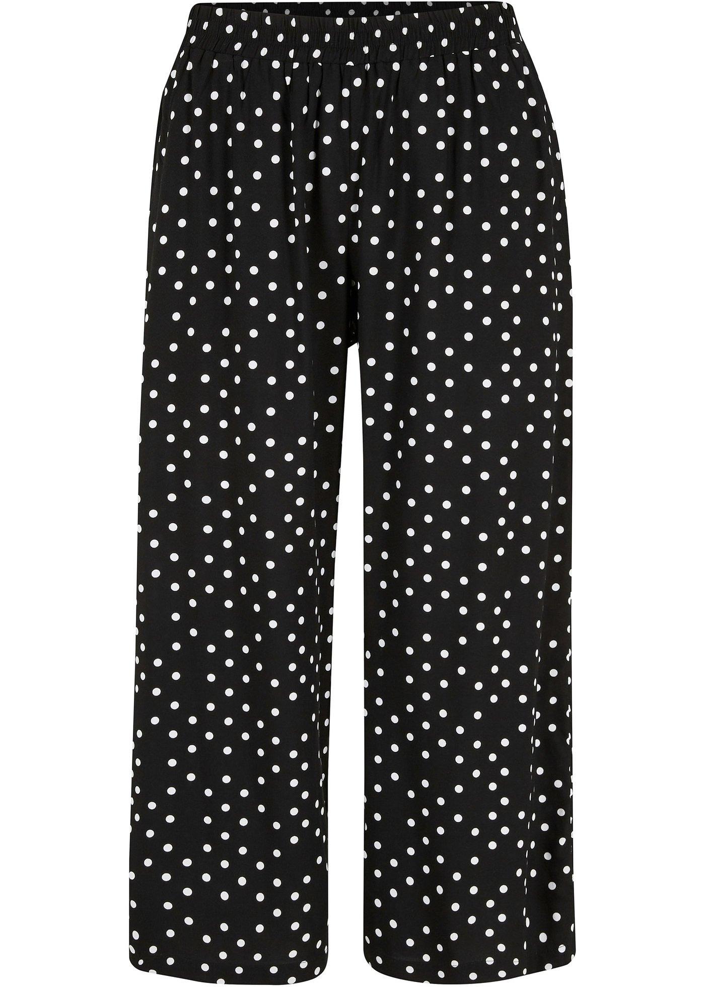 Pantalon 3/4 en viscose avec tour de taille élastique