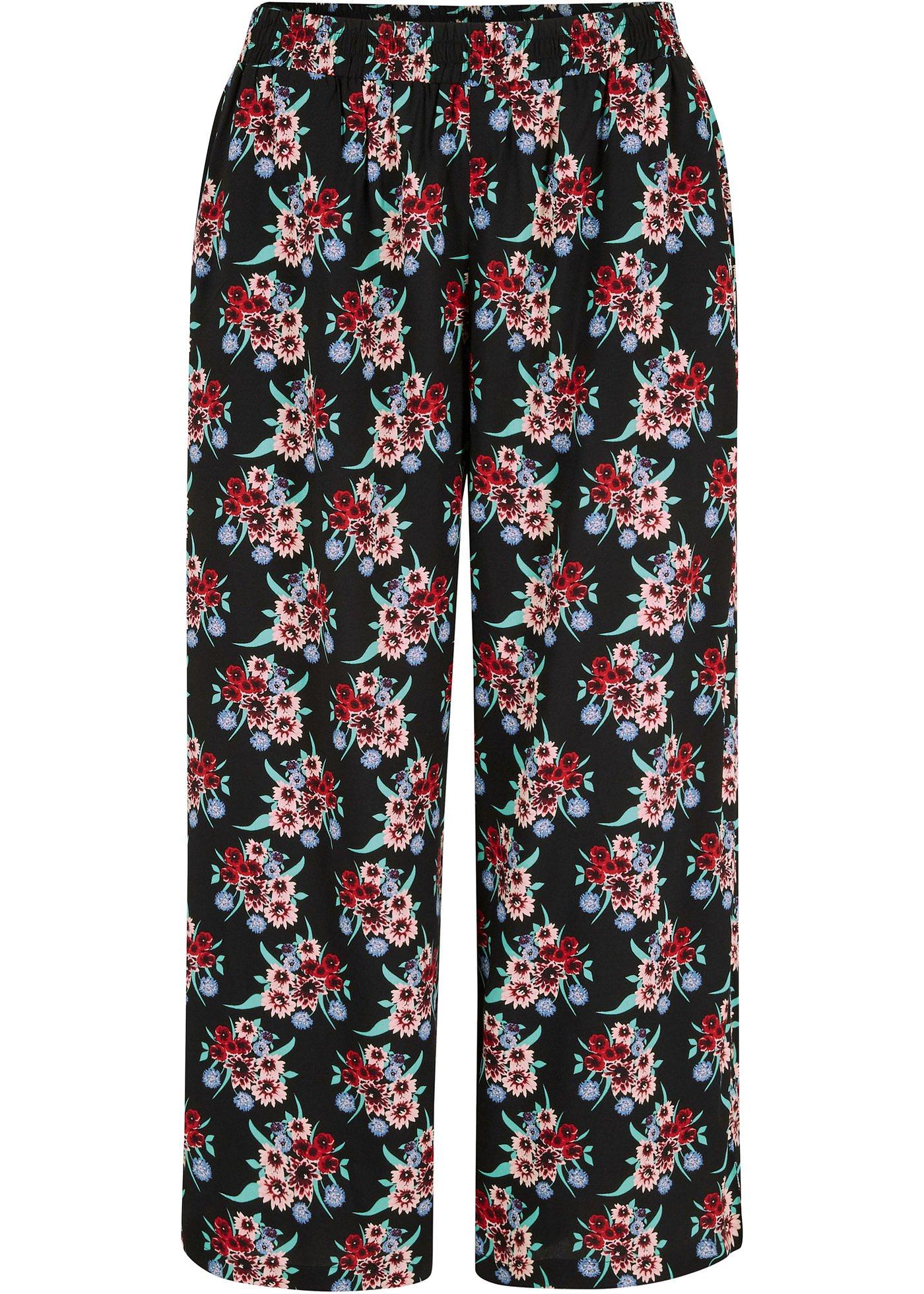 Pantalon 3/4 en viscose avec tour de taille élastique