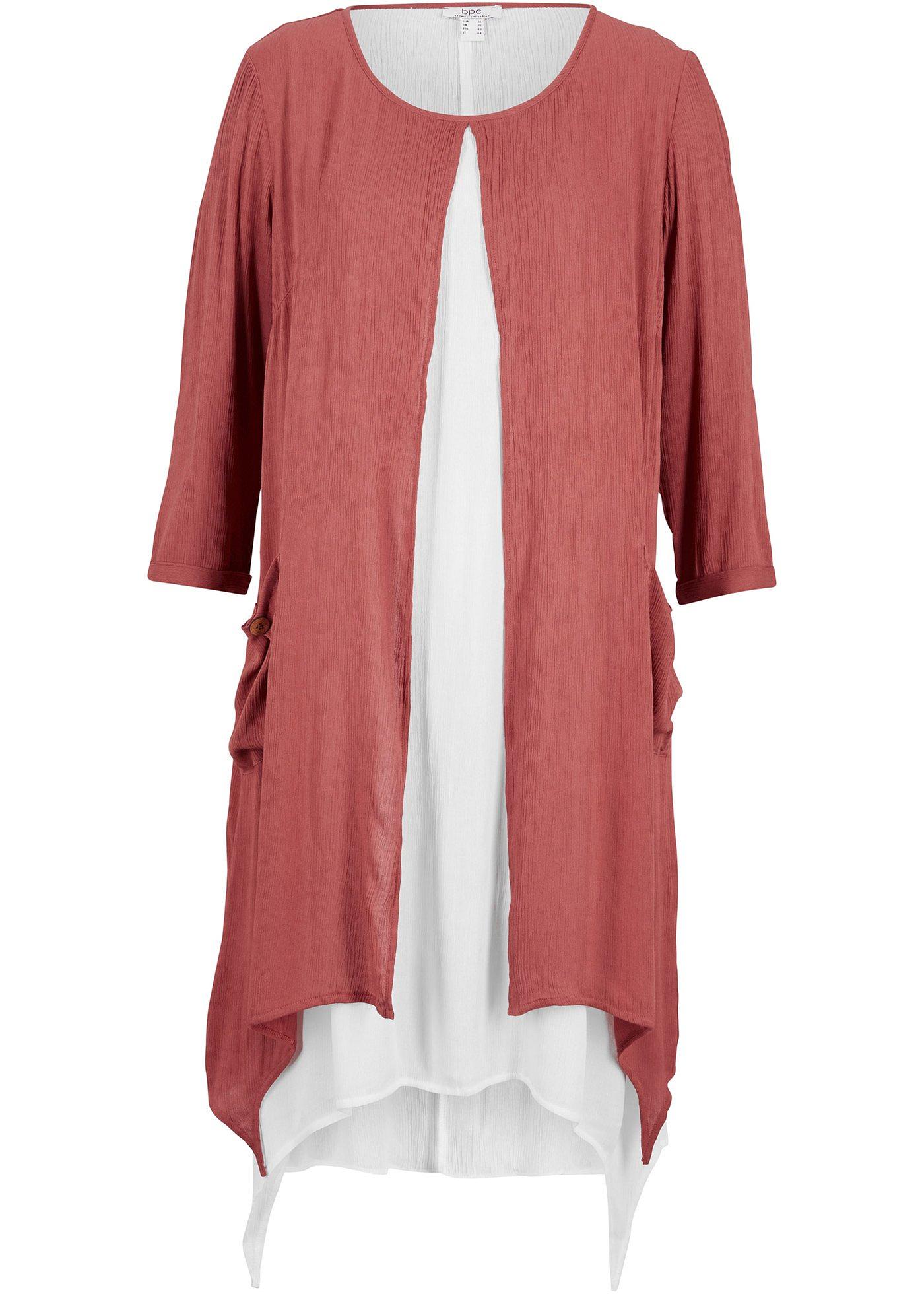 Robe en crêpe style double épaisseur avec pans