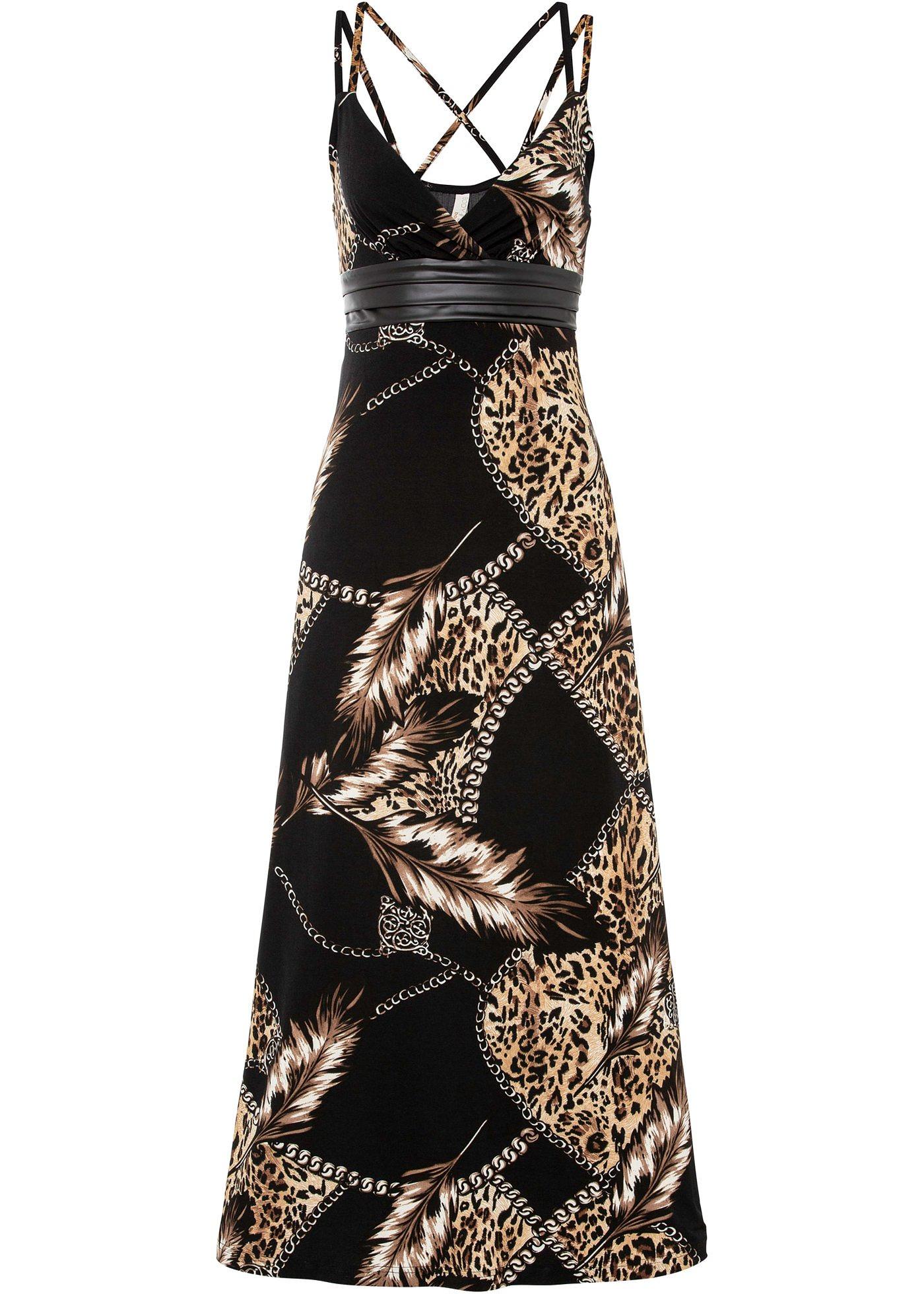 Robe avec détail en synthétique imitation cuir