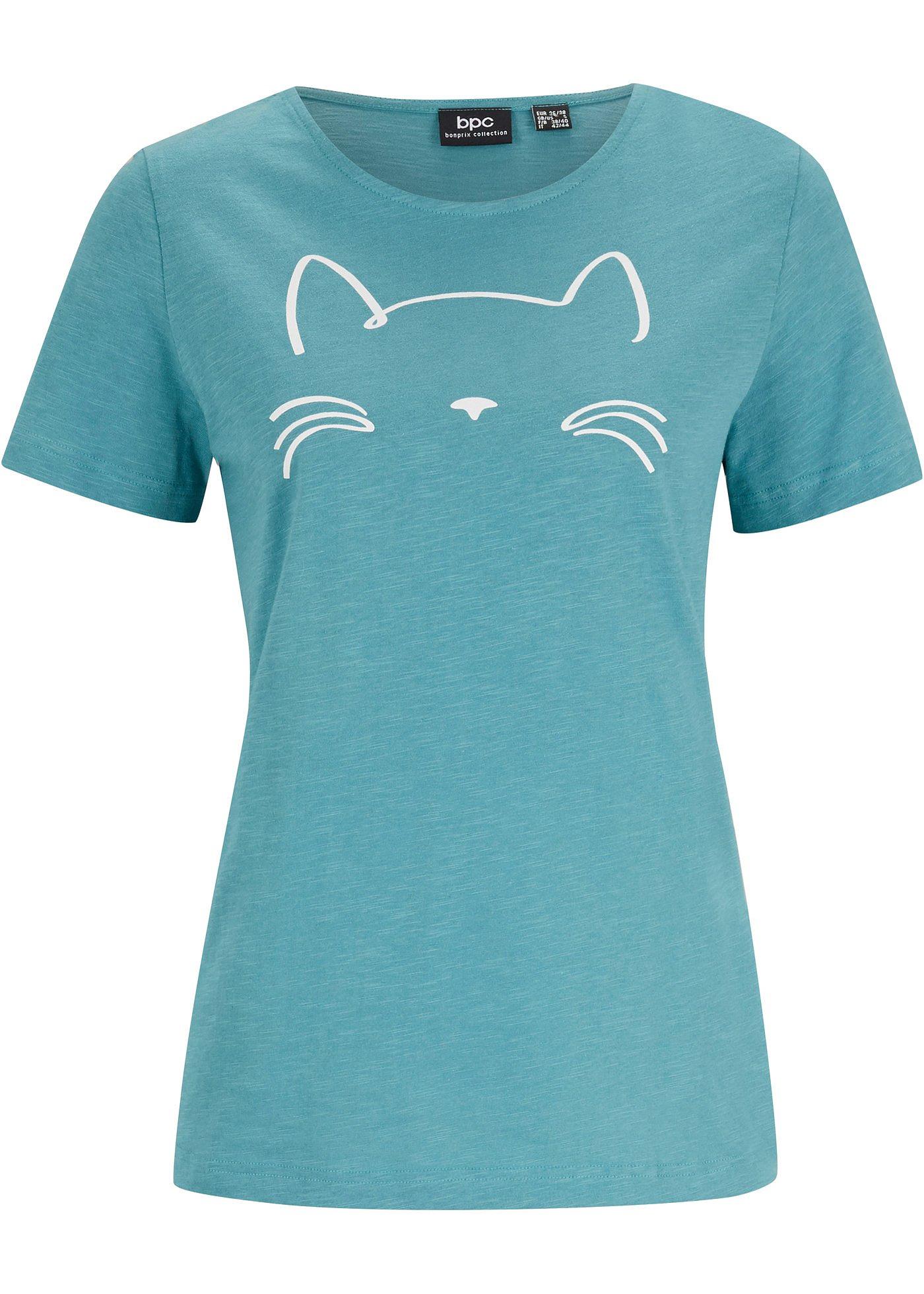 T-shirt manches courtes avec imprimé chat