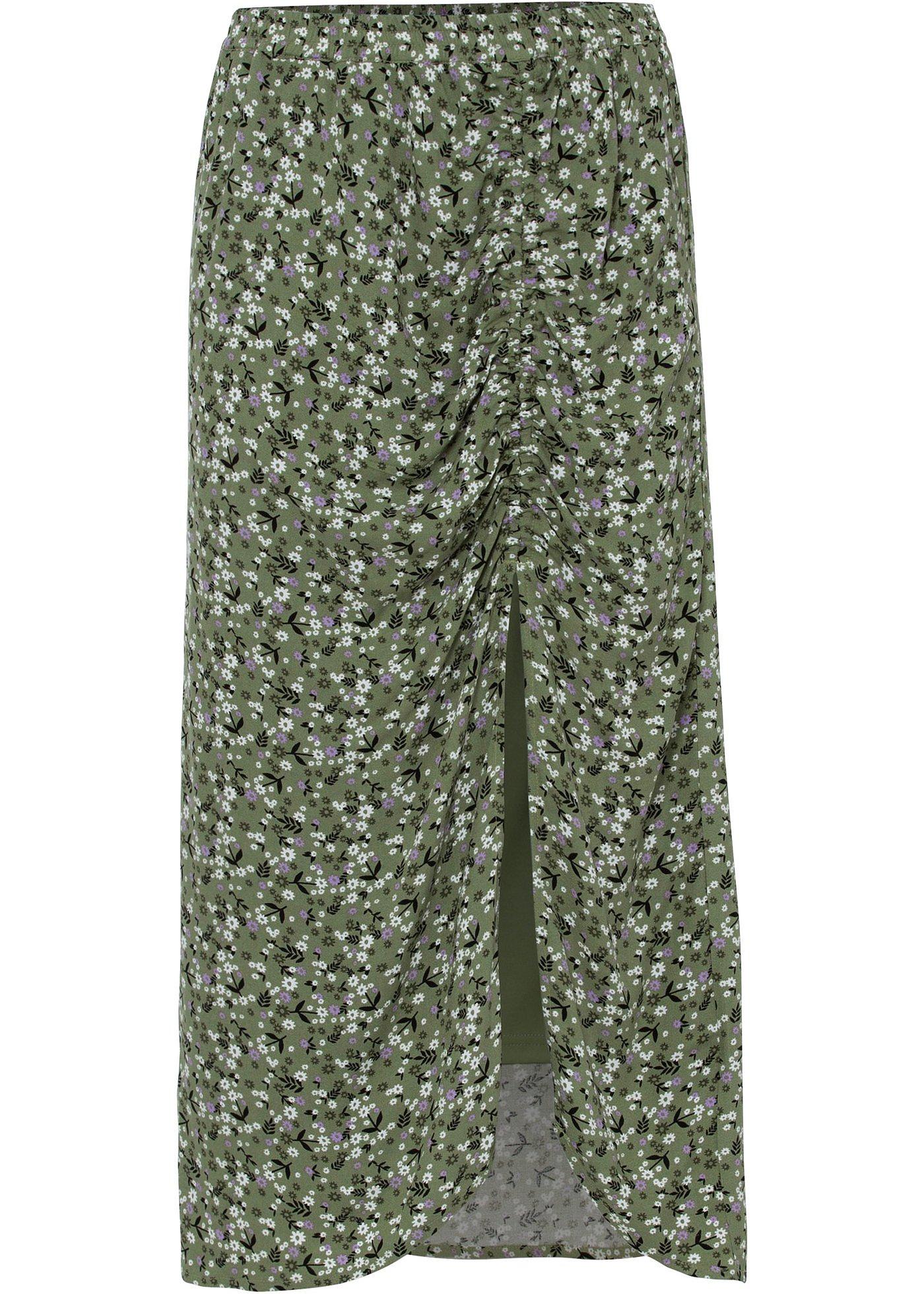 Jupe avec fronces et fente