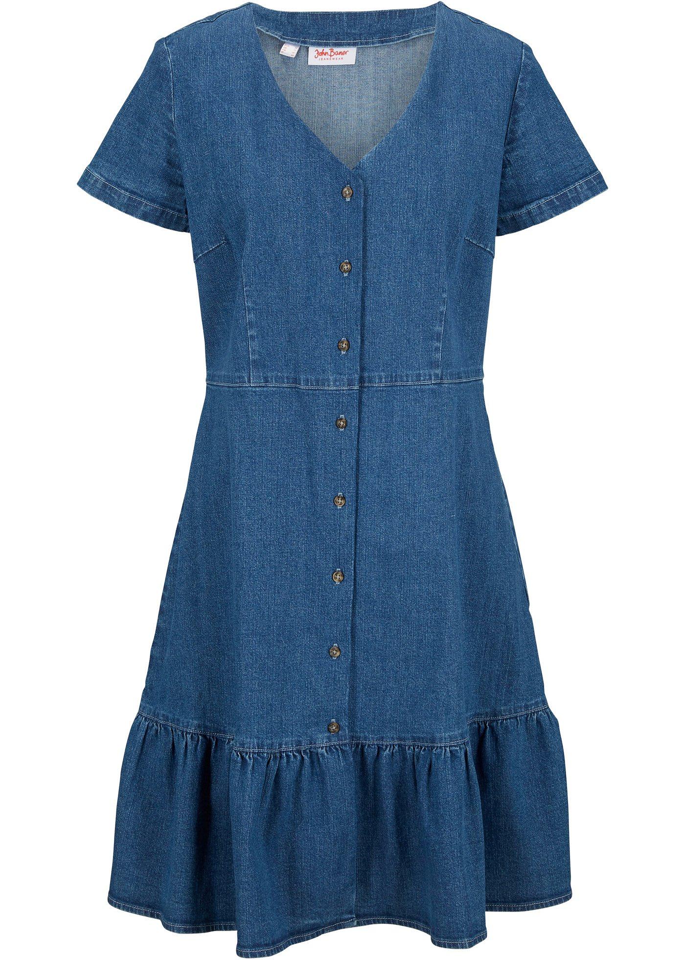 Robe en jean, manches courtes