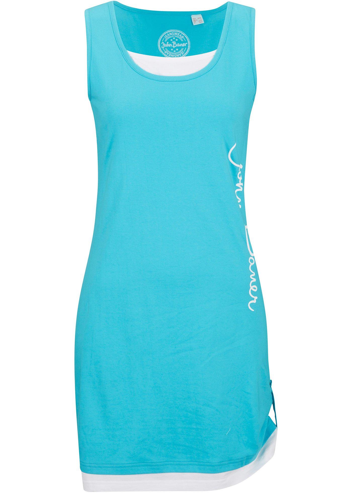 Robe T-shirt style double épaisseur, sans manches