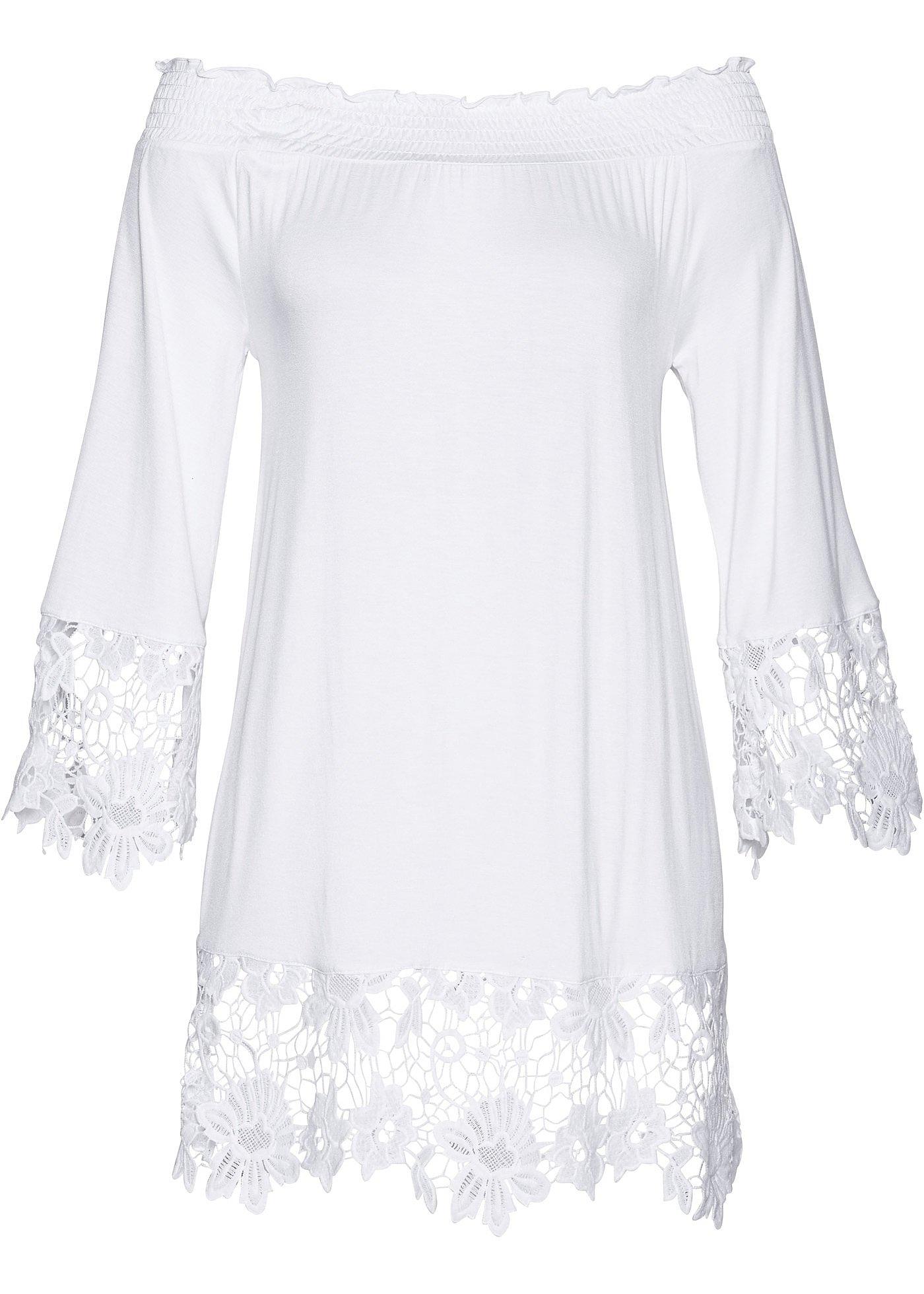 Tunique Carmen à dentelle