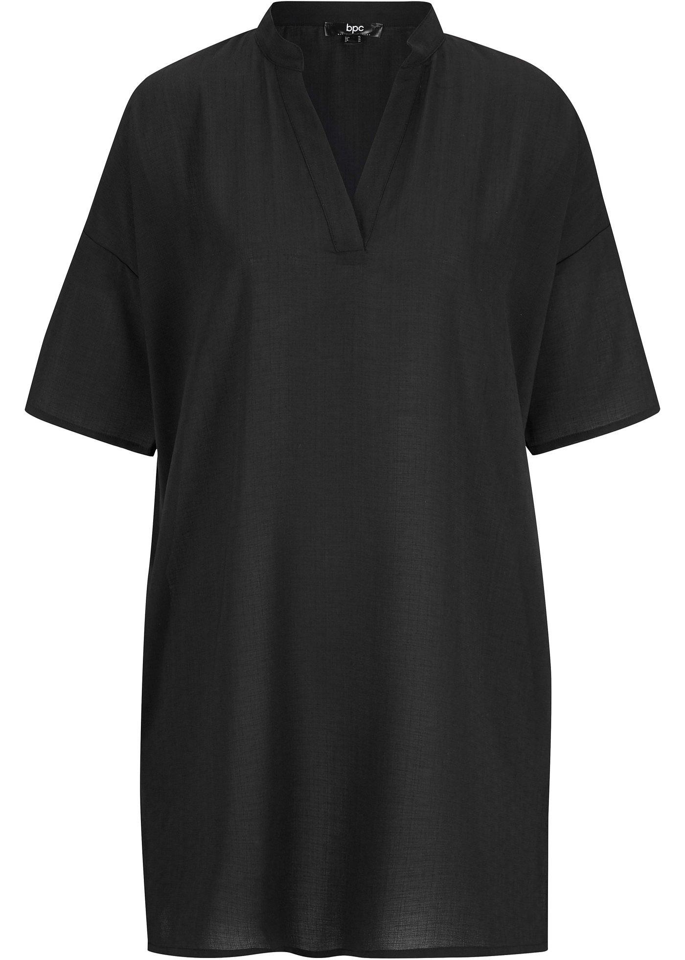 Tunique longue en polyester recyclé, manches courtes