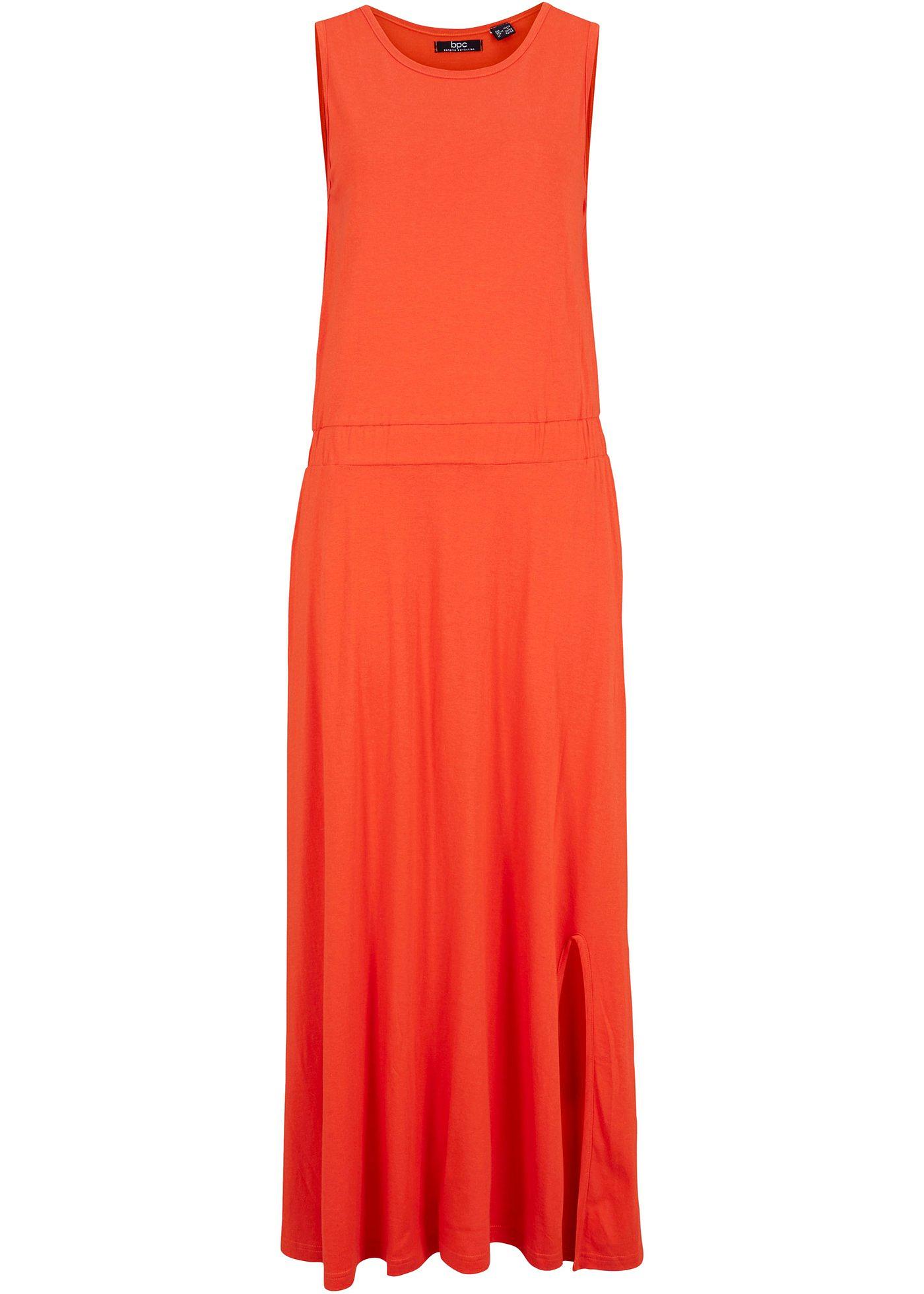 Robe longue en matière jersey avec fente