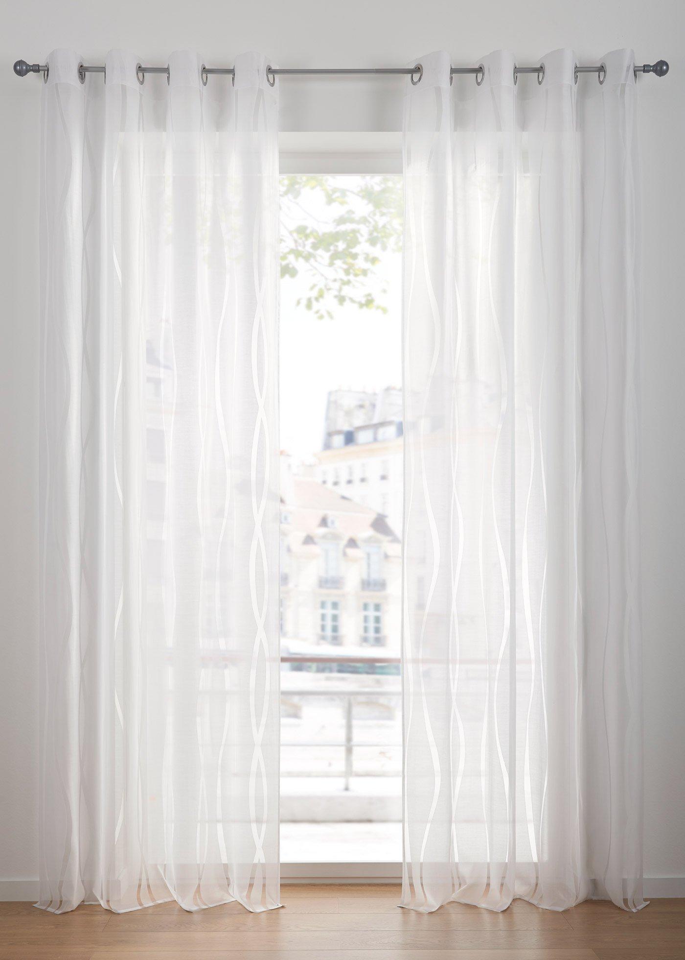 Voilage en dévoré uni (1 pce.)