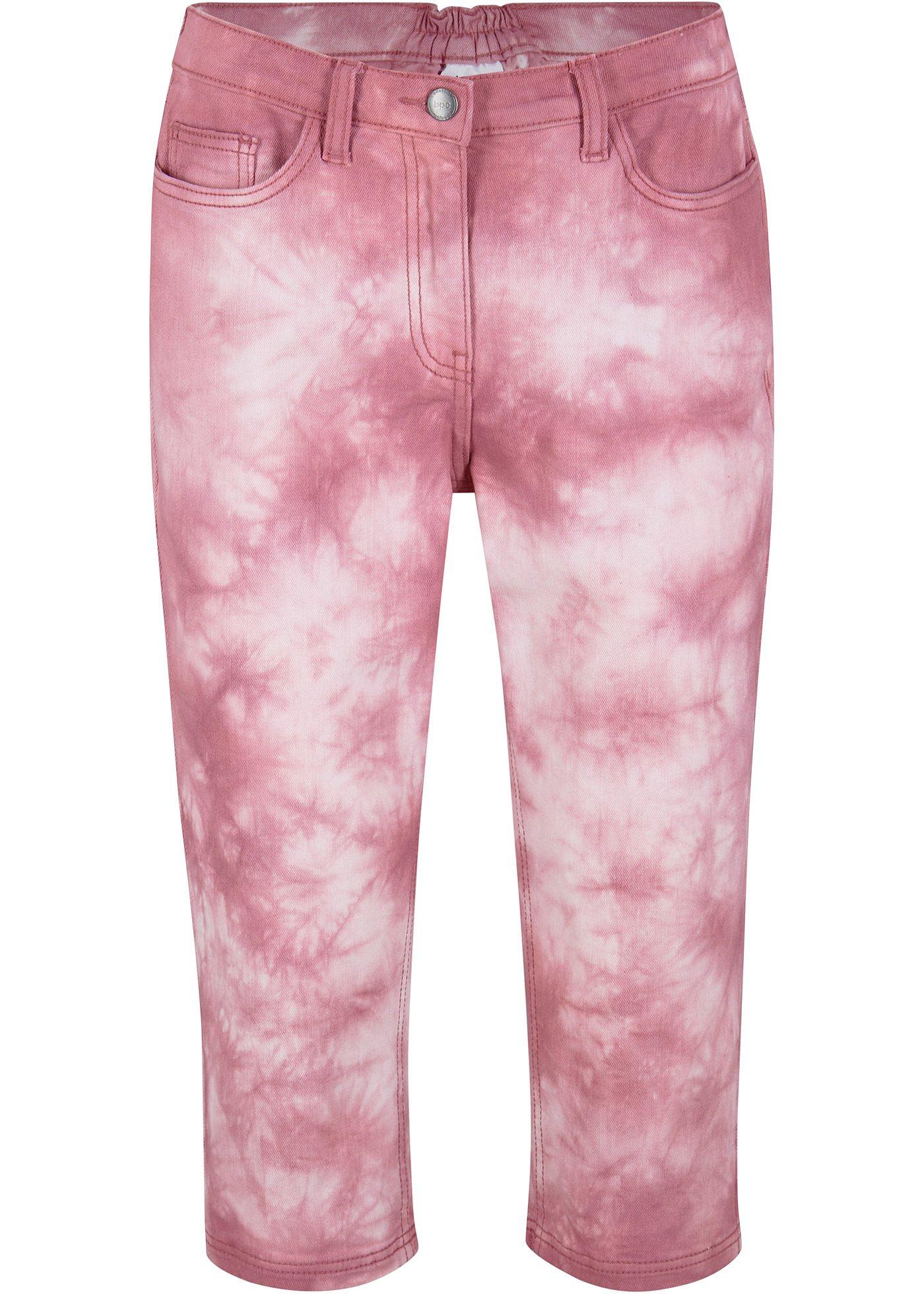 Pantalon corsaire en twill coton à imprimé batik avec taille confortable